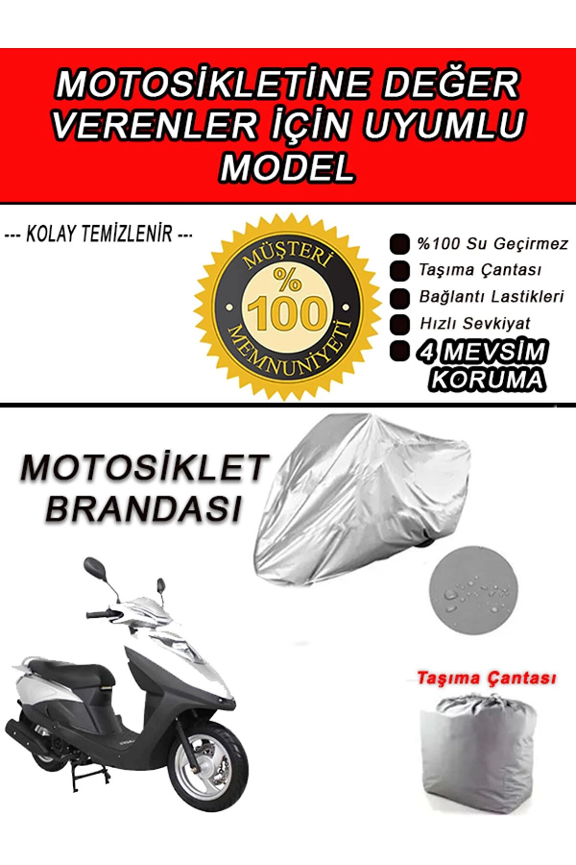 REVOLT RS7-Uyumlu Motosiklet Brandası-Miflonlu,Kaliteli