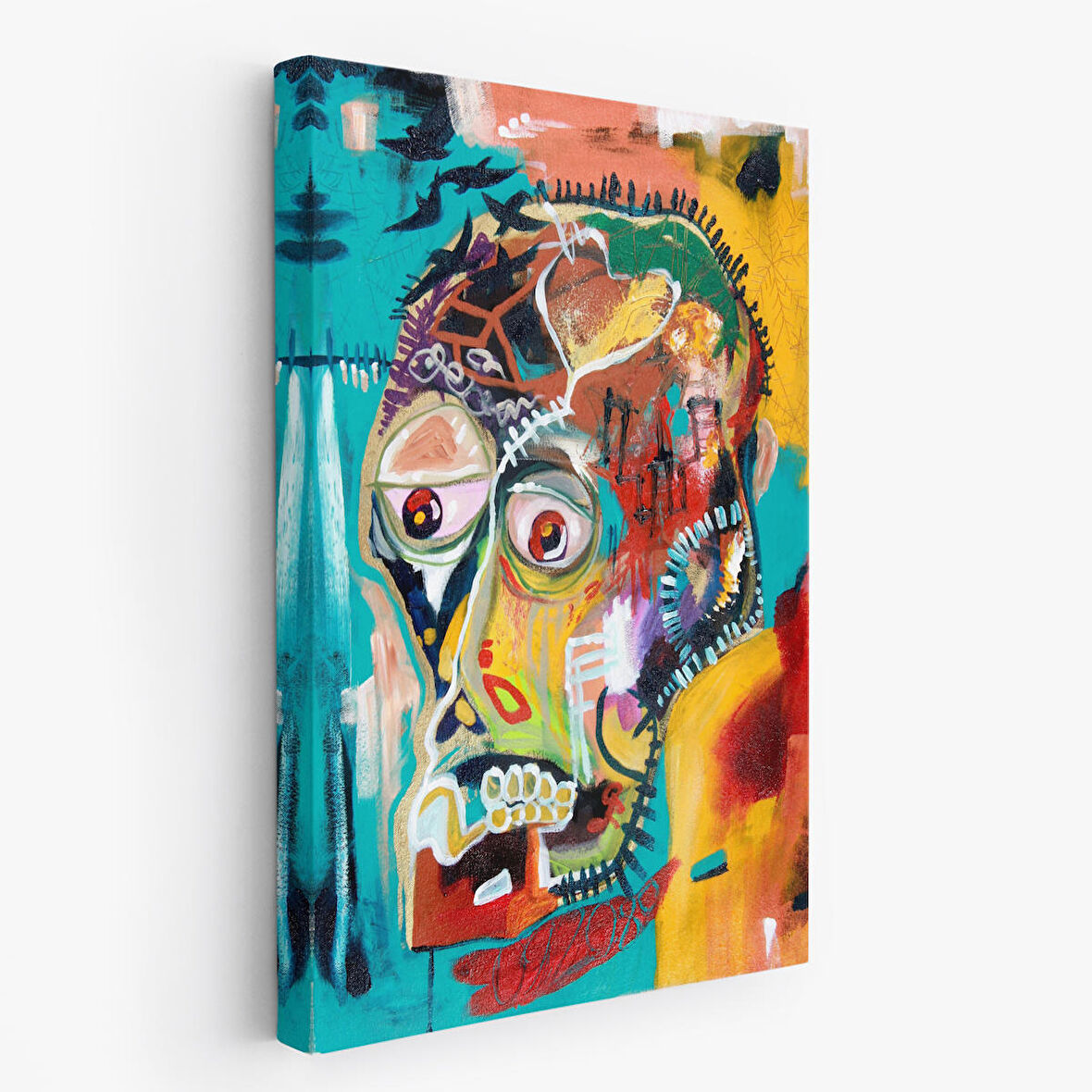 Jean Michel Basquiat, İsimsiz Kafatası 1981 Kanvas Tablosu-4977