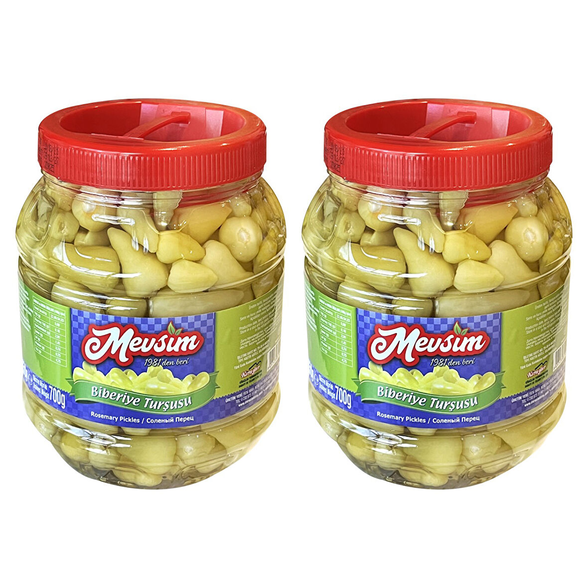 Mevsim Biberiye Turşusu 1350 gr x 2 Adet