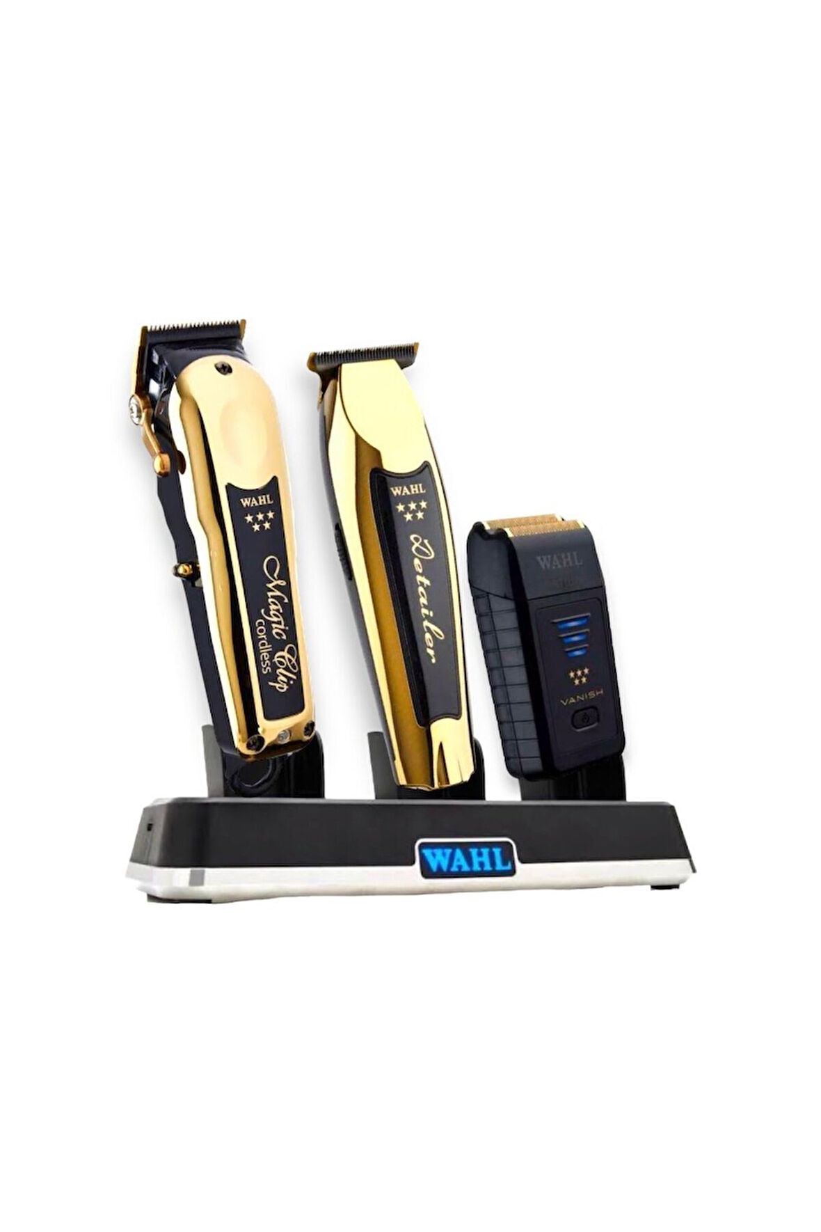 Şarj İstasyonu + Wahl Vanish  + Wahl Gold Detailer + Wahl Gold Magic  Tıraş Makinası Seti