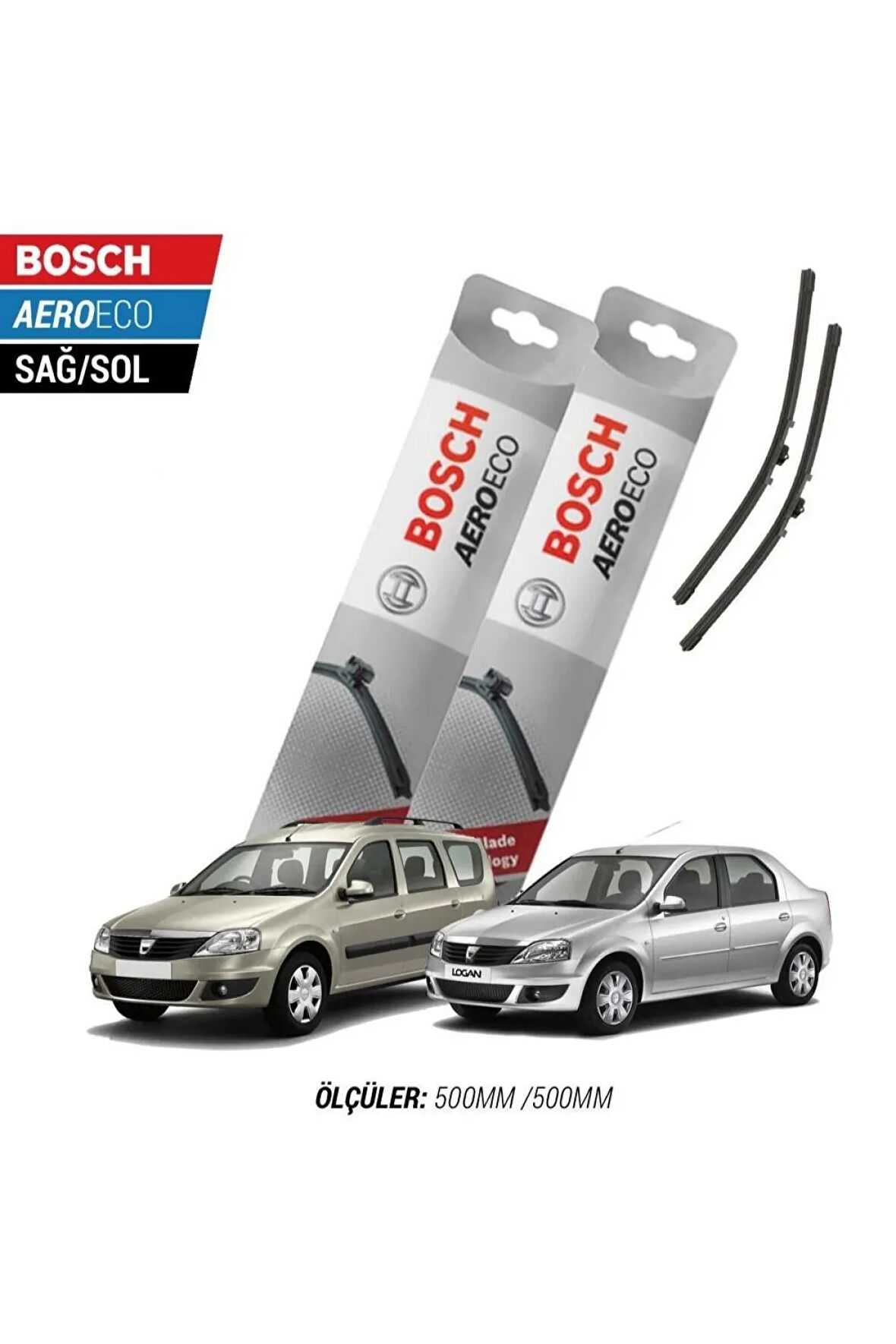 Dacia Logan 2004-2015 Aralık Model Bosch Aeroeco Muz Silecek Takımı