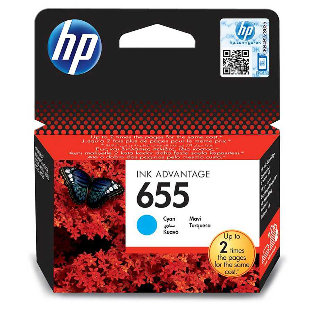 Hp 655-cz110ae Mavi Orijinal Kartuş