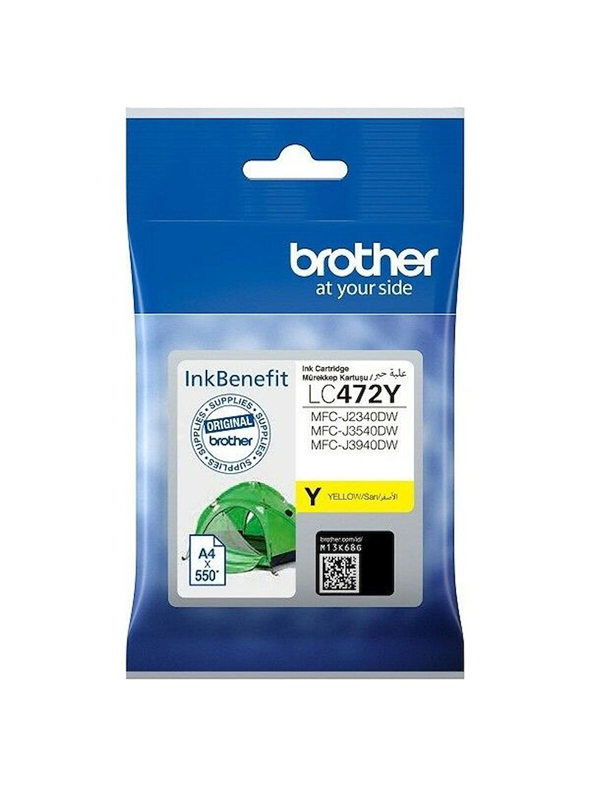 Brother LC472Y Orijinal Sarı Kartuş 550 Sayfa MFC-J2340DW / J3540DW / J3940DW