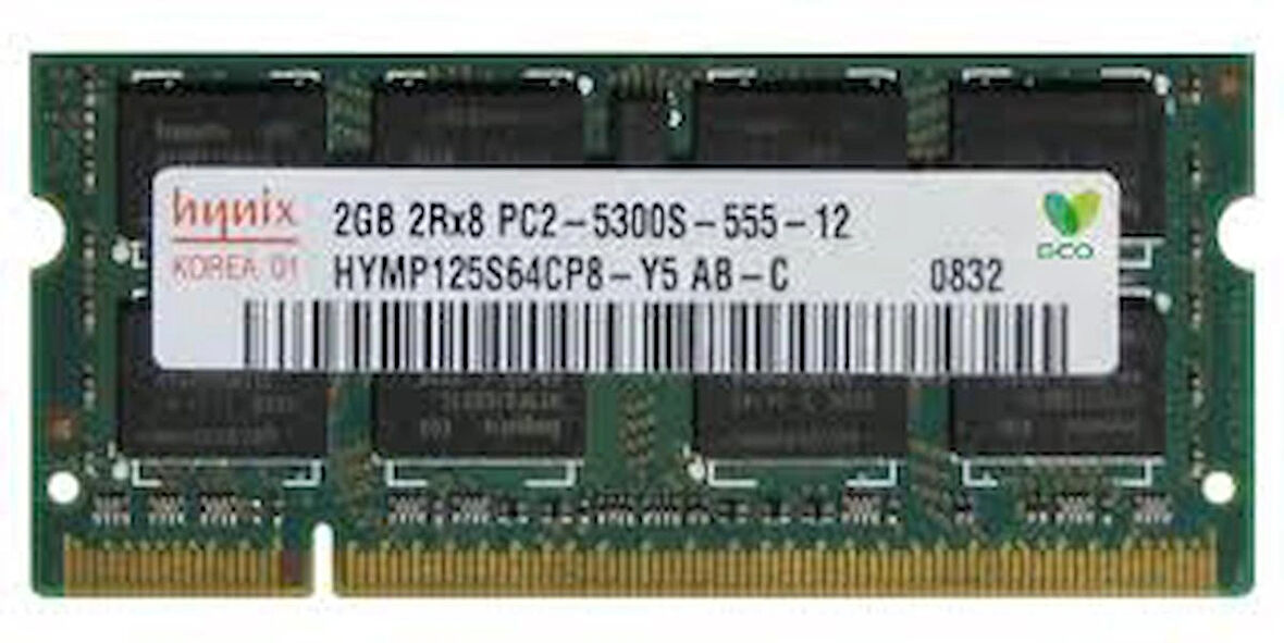 HYNIX HYMP125S64CP8-Y5 2GB 2Rx8 DDR2 PC2-5300 204P SODIMM NOTEBOOK RAM BELLEK