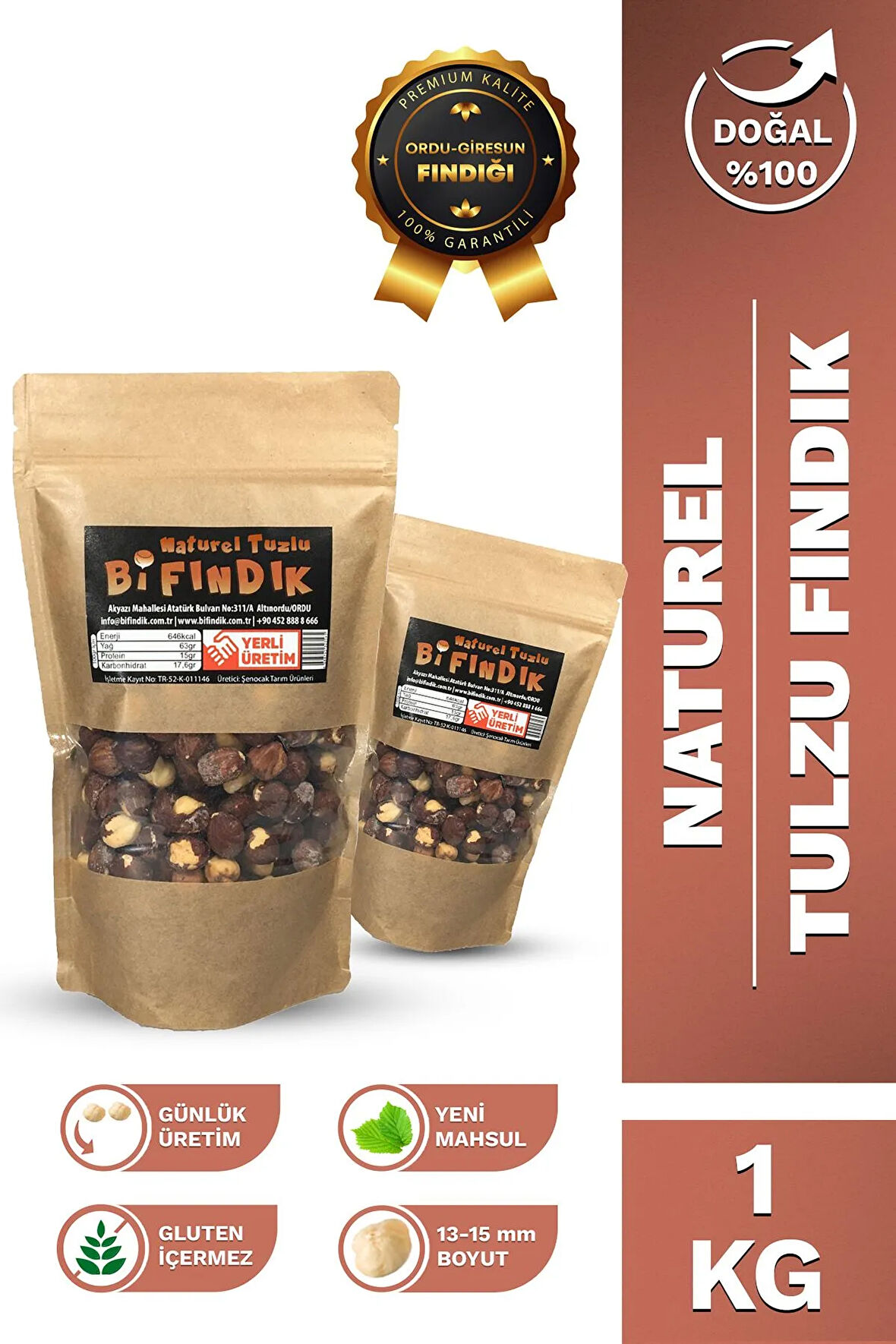NATUREL TUZLU İÇ FINDIK İRİ BOY %100 TAZE LEZZETLİ YENİ MAHSUL ÇEREZ TUZLU DOYPACK 1 KG