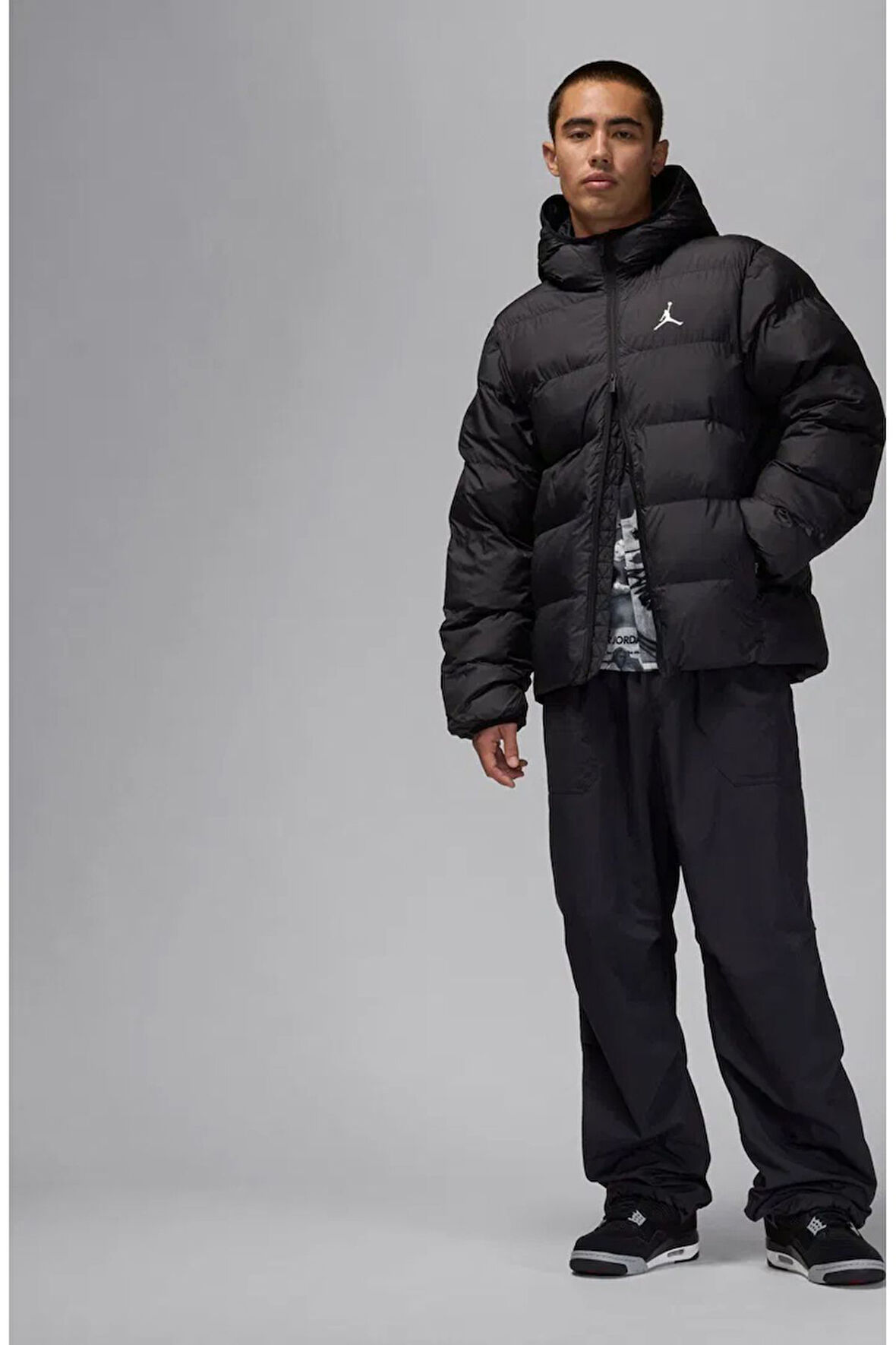 M J Brk Puffer Erkek Siyah Ceket