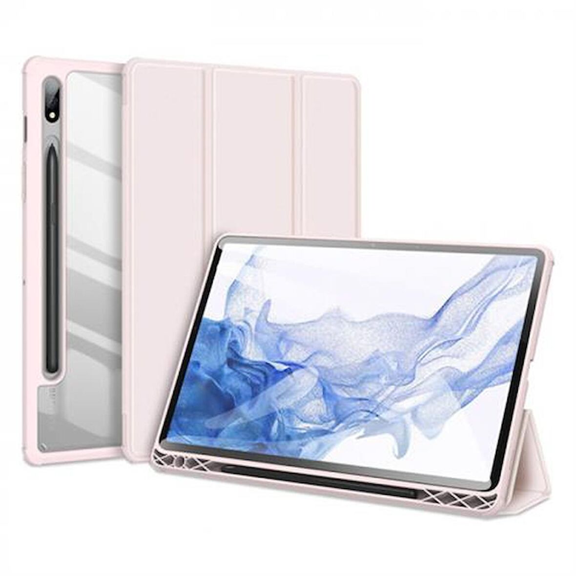 Polham Samsung Galaxy Tab S7 (T870-T875-T876B) Tablet Kılıfı,Kalem Yerli Standlı Manyetik Uyku Modlu