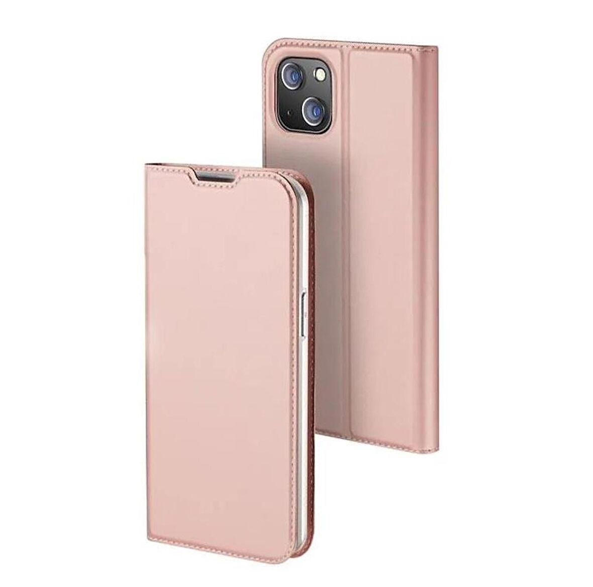 Polham Standlı Kartlıklı iPhone 14 Plus 6.7 Kapaklı Kılıf, Premium PU Deri, Kamera Korumalı Kılıf