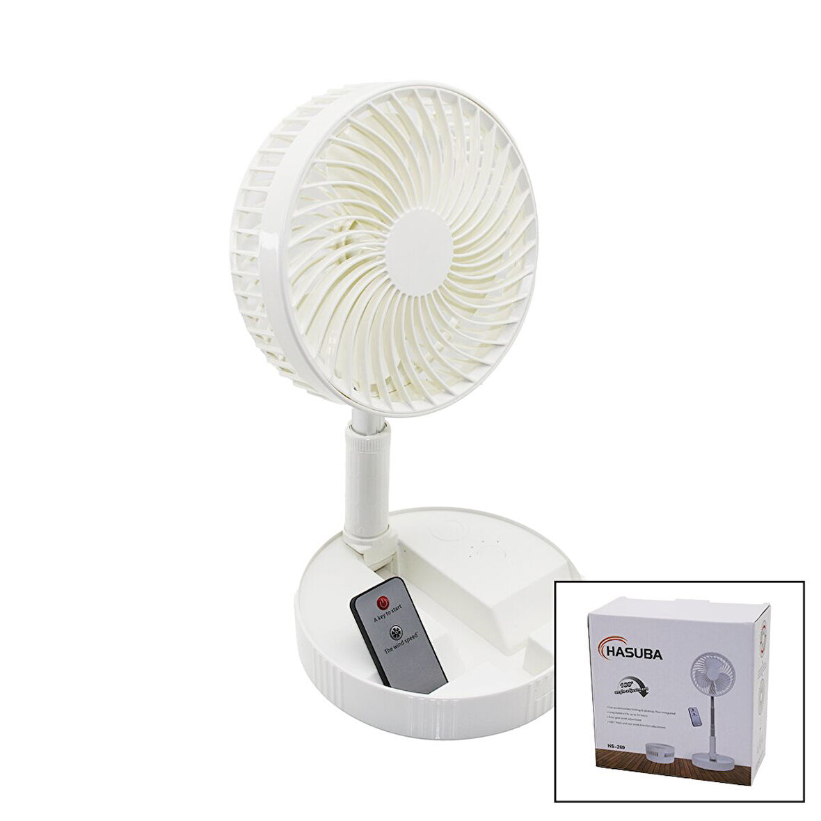 KUMANDALI MİNİ FAN M.ÜSTÜ VANTİLATÖR KATLANIR FAN=19.7CM - UZAYAN AYAK=35-102CM TELEFONLUKLU USB ŞARJ (4987)