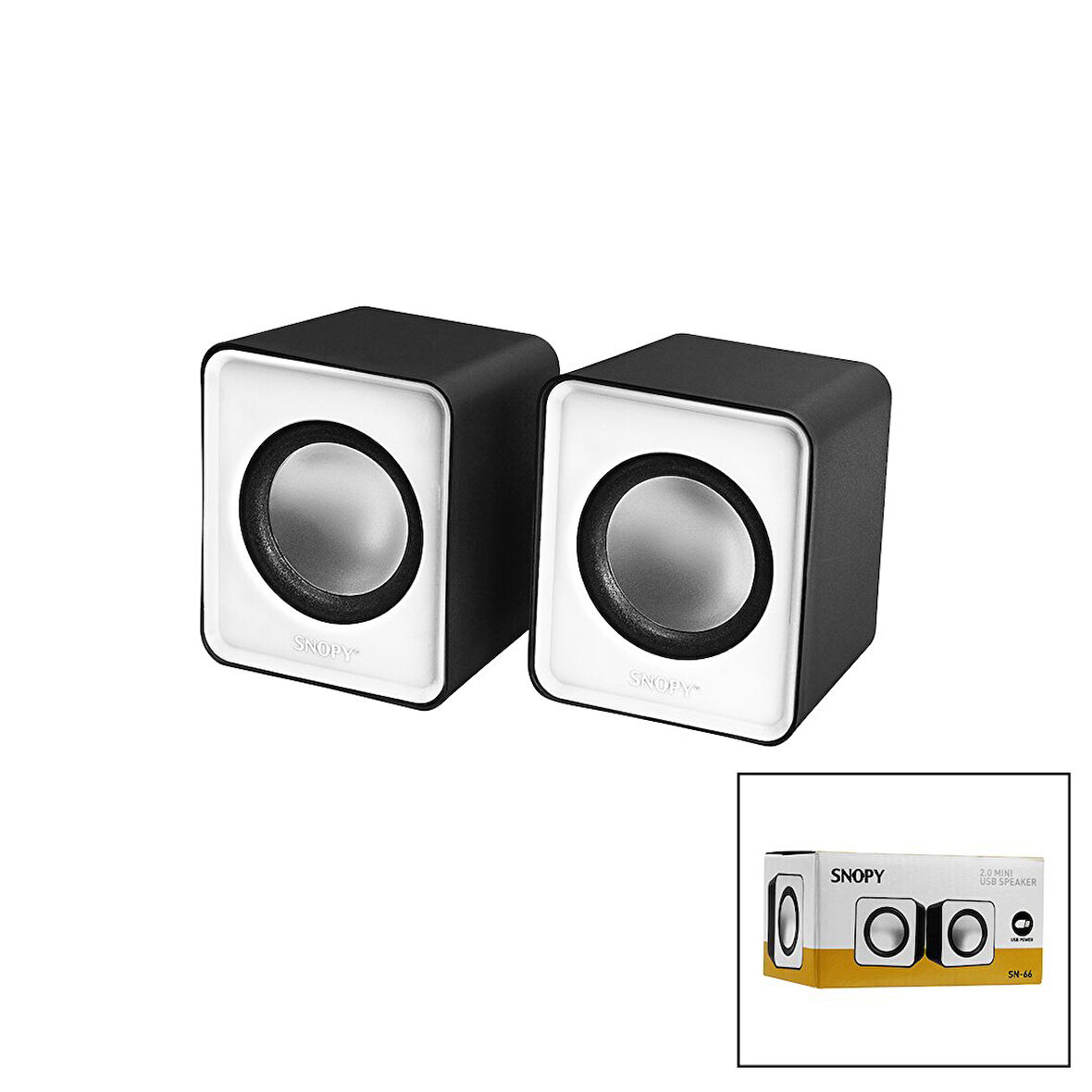 SNOPY SN-66  BEYAZ  USB 2.0 MULTİMEDYA 1+1 HOPARLÖR SPEAKER SET 6W (4987)