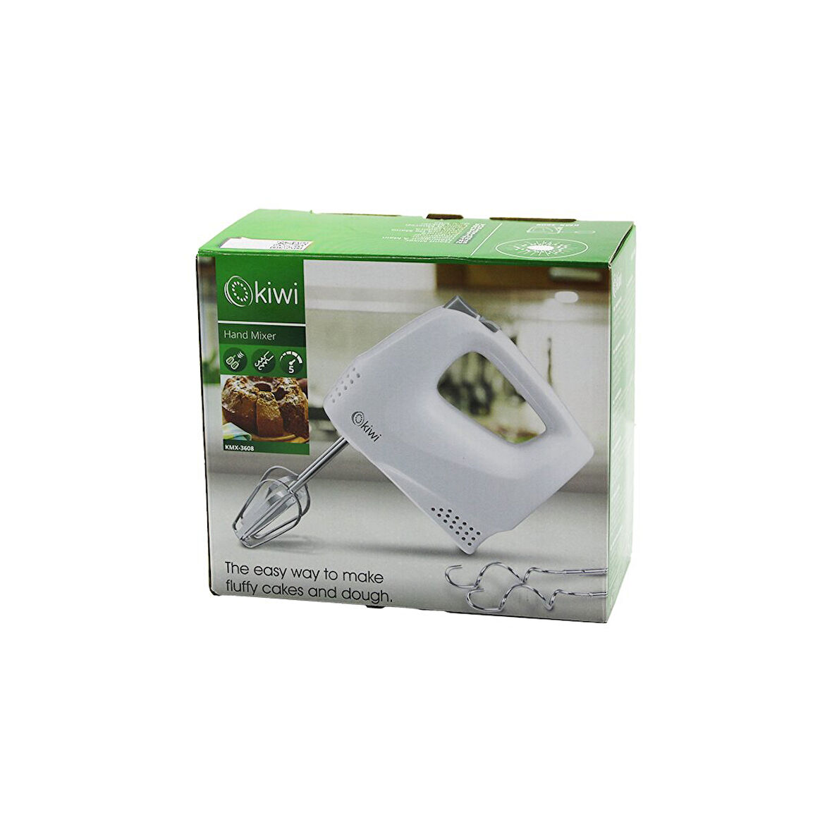 KİWİ KMX-3608 ELEKTRİKLİ EL MİKSERİ 2PCS METAL ÇIRPMA APARATI - 2PCS HAMUR KANCASI 5 KADEME HIZ ÇIRPICI ÇIKARTMA DÜĞMELİ (4987)