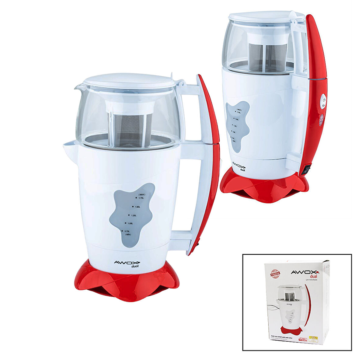AWOX DUAL ÇAY MAKİNESİ ÇAYCI 1.75LT+1.2LT (4987)