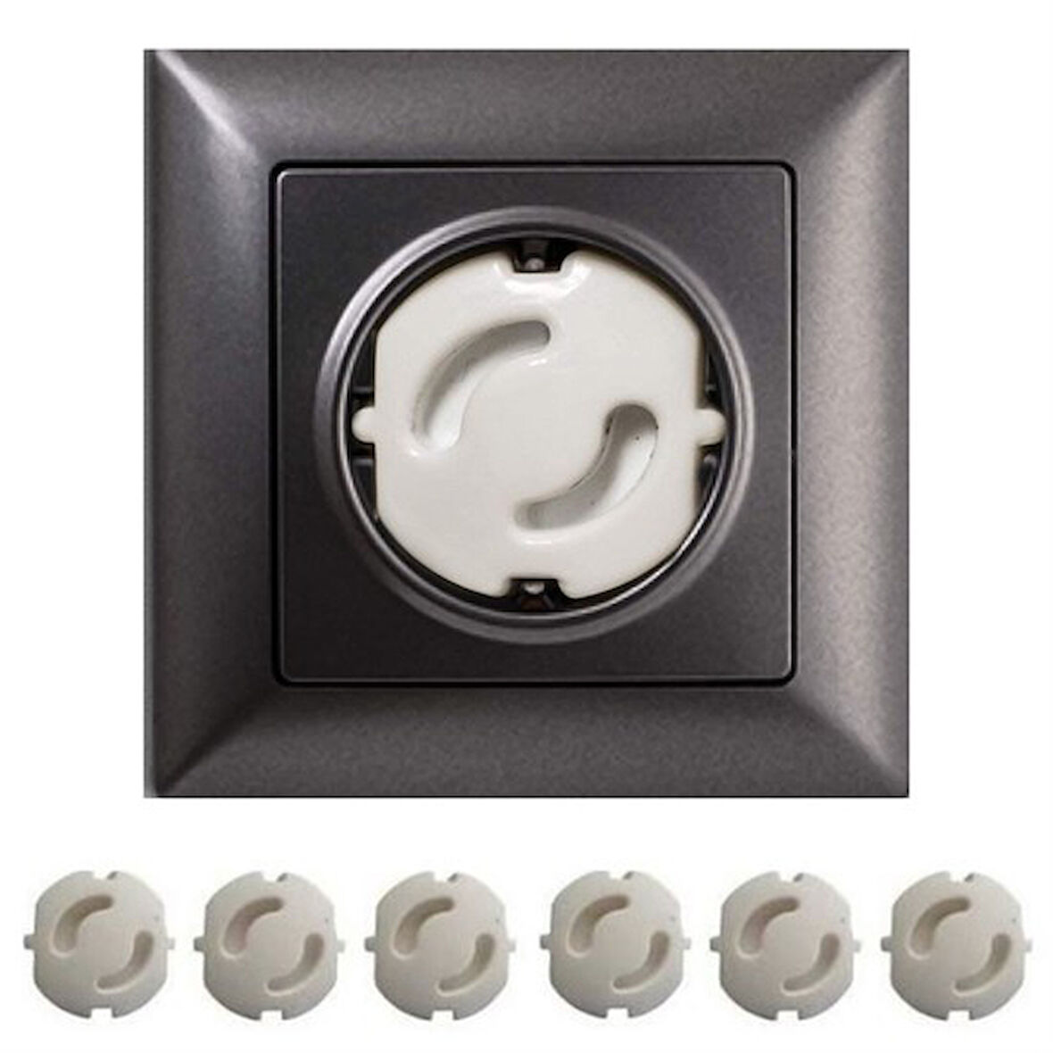 Bebek Çocuk Priz Koruma Kapağı (6 Adet) Çocuk Güvenliği, Priz Muhafazası, Priz Kapatıcı (4987)