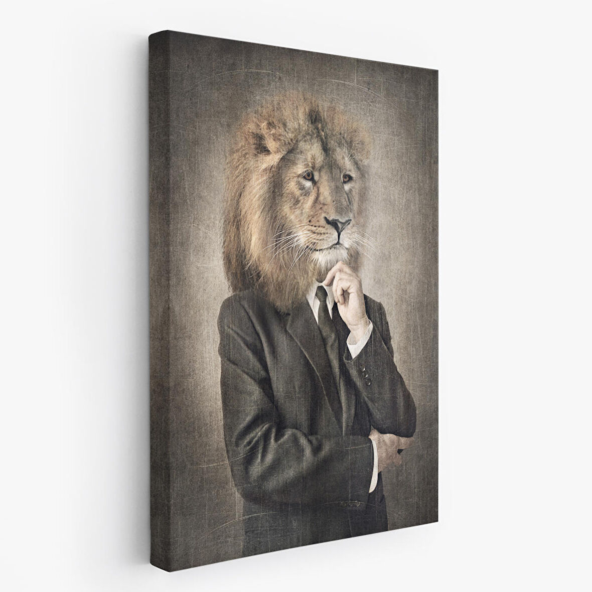 Aslan Kafalı İnsan Kanvas Tablo-4993