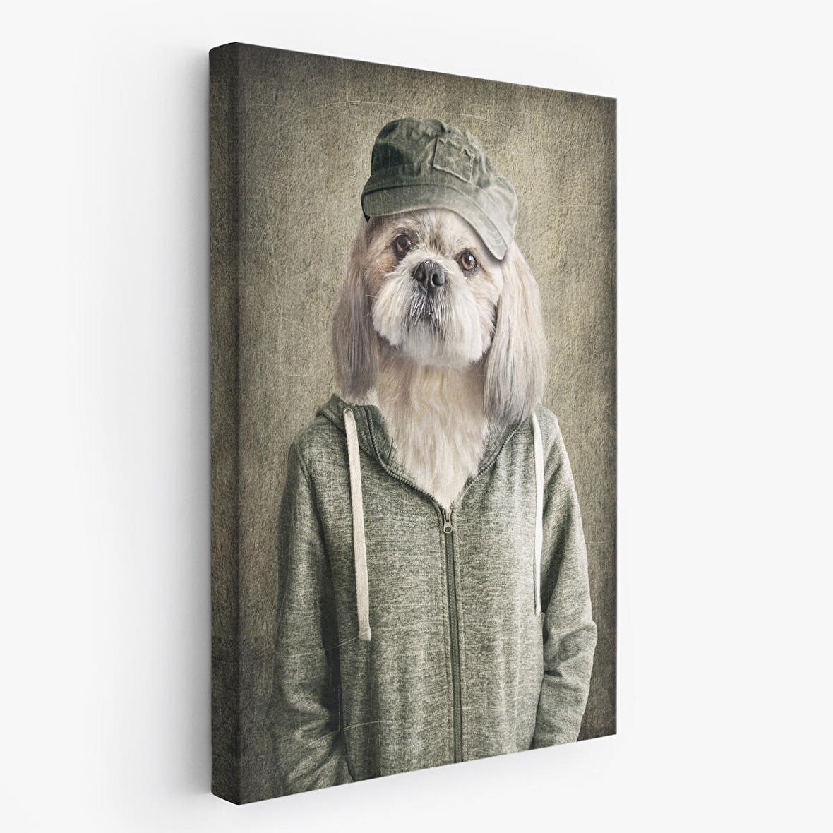 Köpek Kafalı İnsan Kanvas Tablo-4994