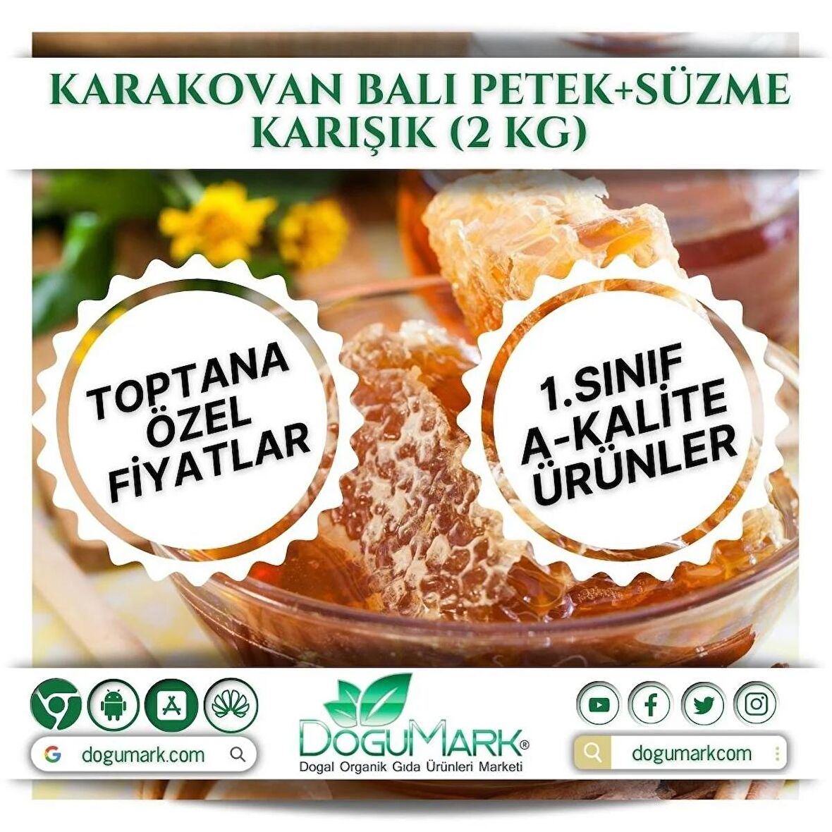 Karakovan Balı Petek+Süzme Karışık (2 Kg)