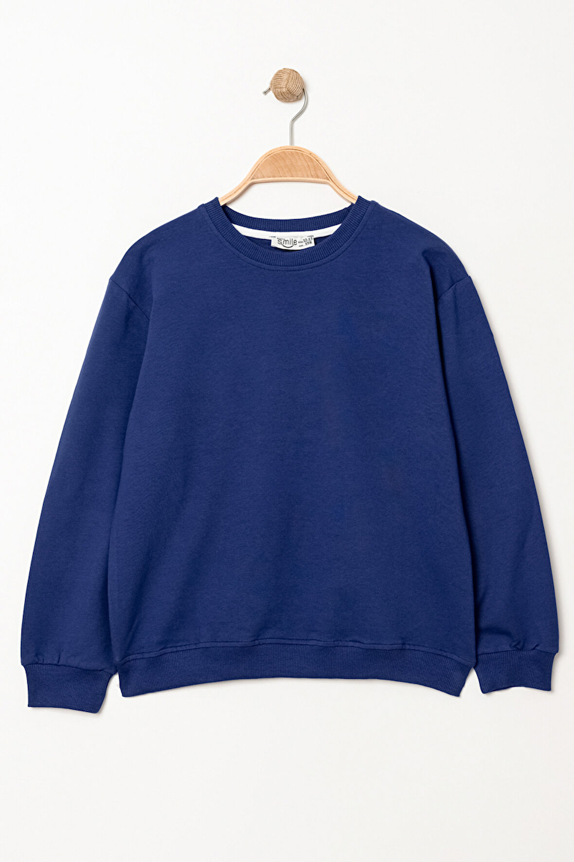 Erkek Çocuk Lacivert Bisiklet Yaka Basic 5-13 Yaş Sweatshirt- 3535-9