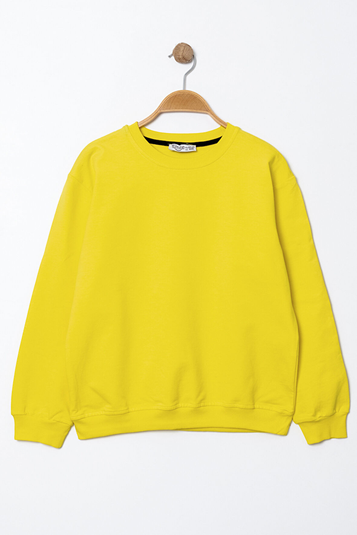 Erkek Çocuk Sarı Bisiklet Yaka Basic 5-13 Yaş Sweatshirt- 3535-10