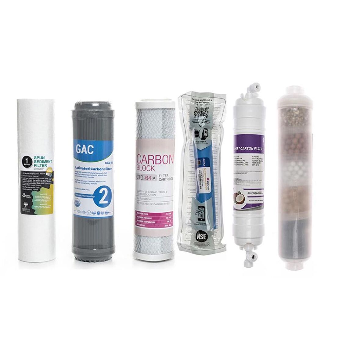 Açık Kasa Su Arıtma Cihazlarına Uyumlu 6'lı Filtre Set-10 Aşamalı