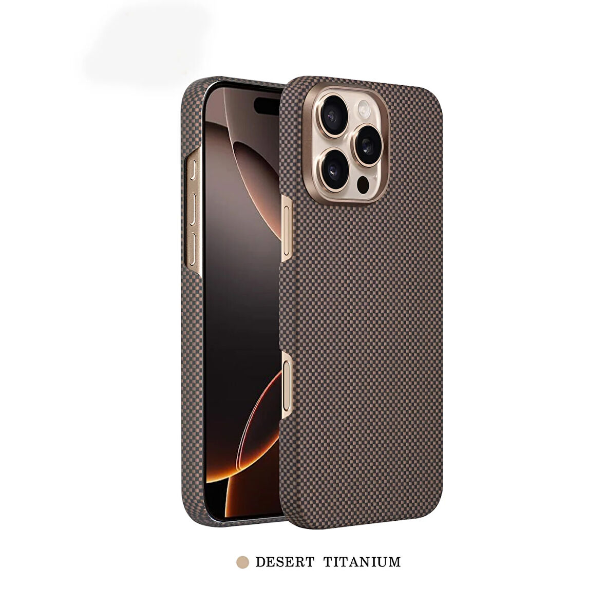 iphone kevlar case iphone 15 pro Çöl rengi Tıtanıum magsafe kılıf Case Cover Karbo Koruma Çöl Rengi