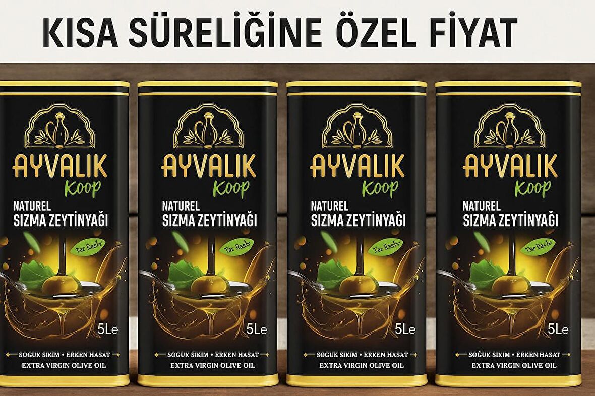 Ayvalık Doğal Zeytinyağı 20 LT | Soğuk Sıkım | Üreticiden Tüketiciye