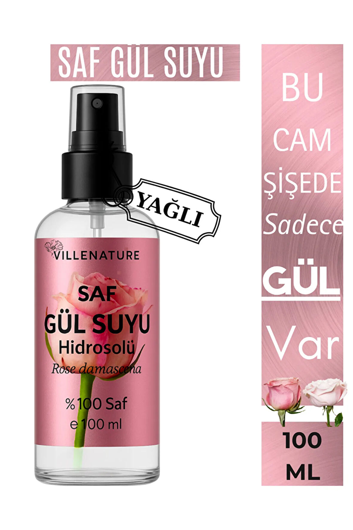 SAF GÜL SUYU Hidrosolü ,Tam Gül suyu , Yağı alınmamış Gülsuyu