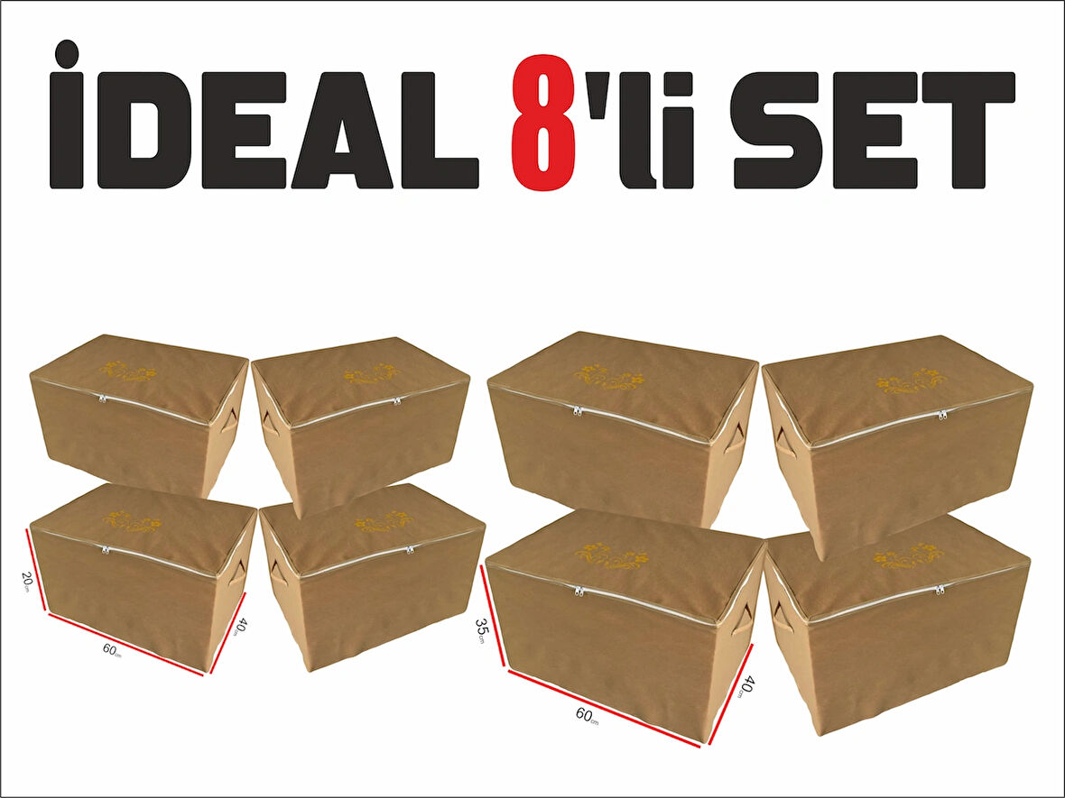 PİNABAH 4 ADET BAZA ALTI ORGANİZER HURÇ  4 ADET  PİNABAH YASTIK HURÇ 60x40x35