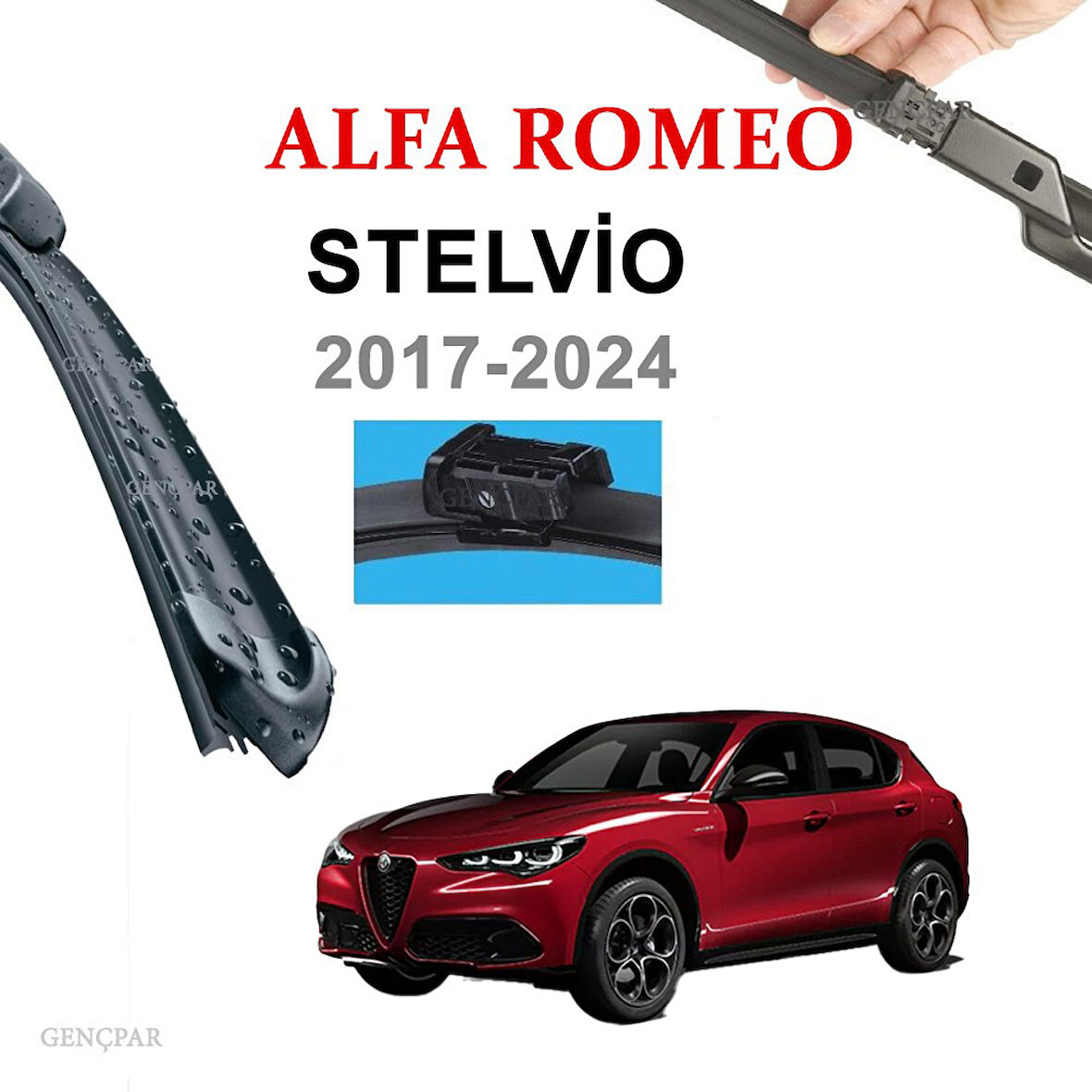 ALFA ROMEO STELVİO ÖN SİLECEK TAKIMI (2 ADET) 2017-2024