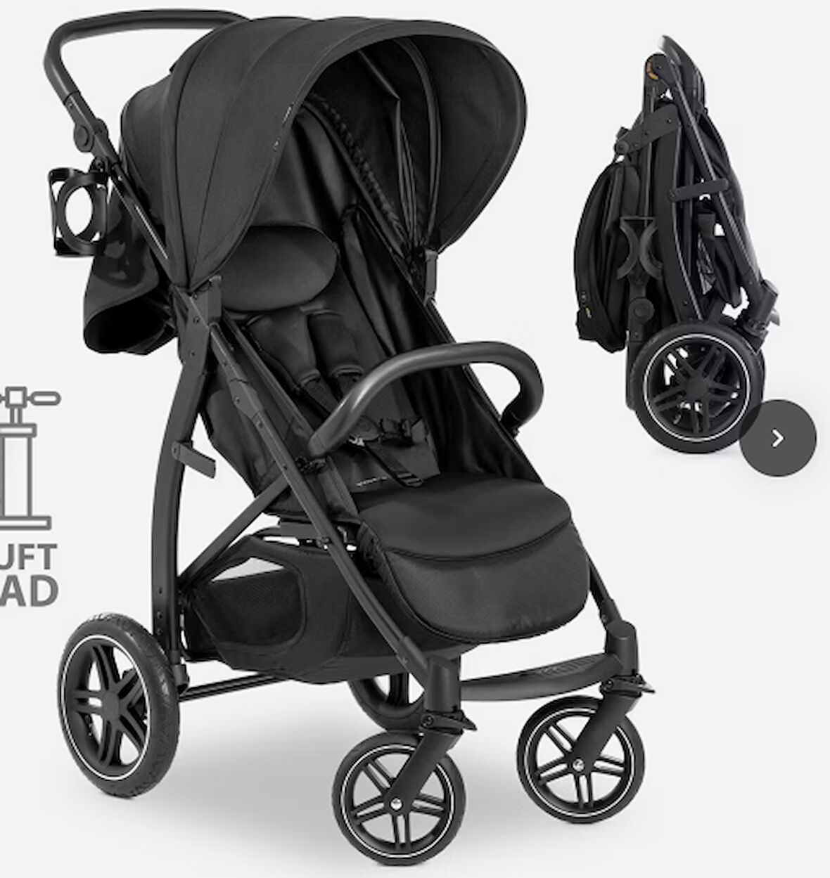 Hauck Rapid 4D Air Bebek Arabası Siyah