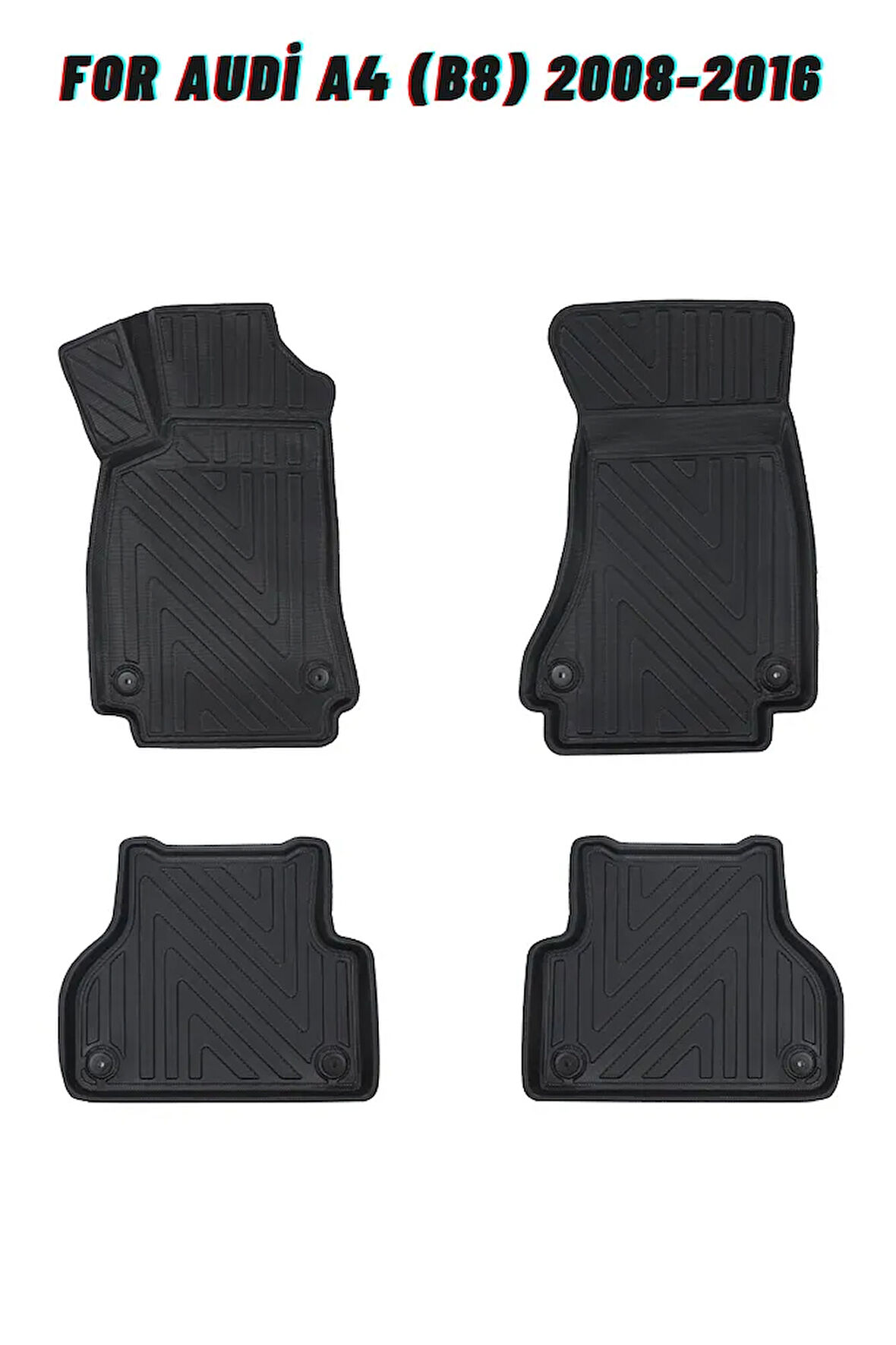 Audi A4 (B8) 2008-2016 ile Uyumlu Carbon Desenli Ultra Premium Havuzlu Oto Paspas