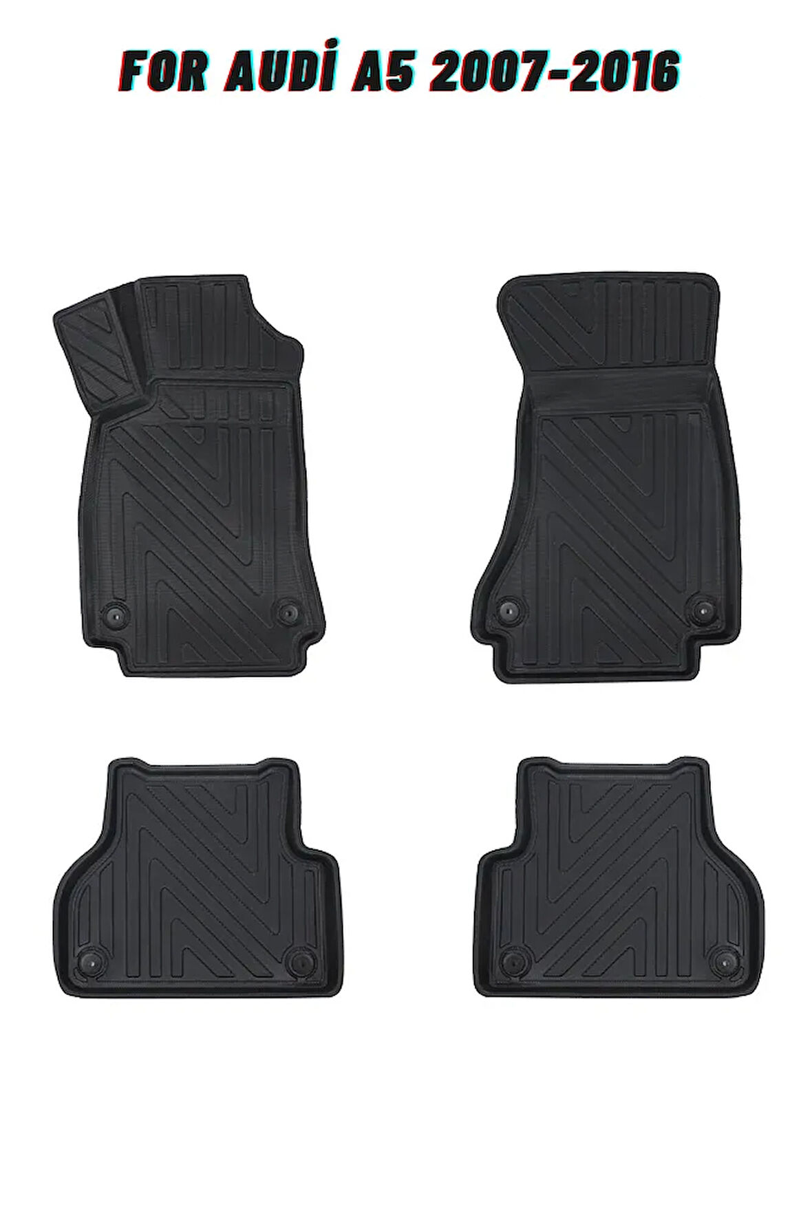 Audi A5 2007-2016 ile Uyumlu Carbon Desenli Ultra Premium Havuzlu Oto Paspas