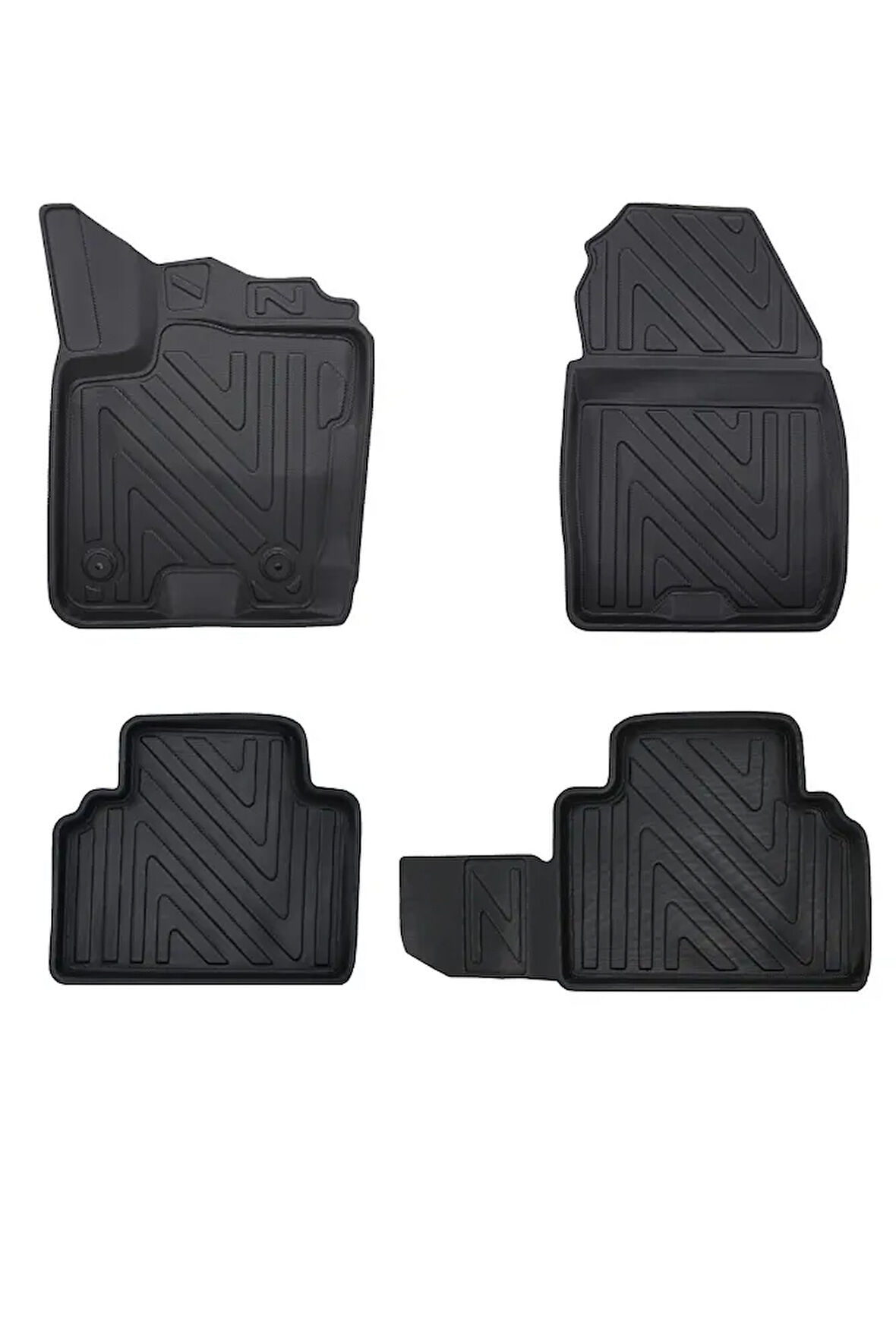 Ford Courier 2014-2023 ile Uyumlu Carbon Desenli Ultra Premium Havuzlu Oto Paspas