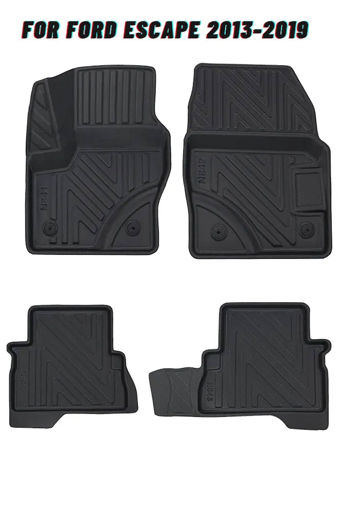 Ford Escape 2013-2019 ile Uyumlu Carbon Desenli Ultra Premium Havuzlu Oto Paspas