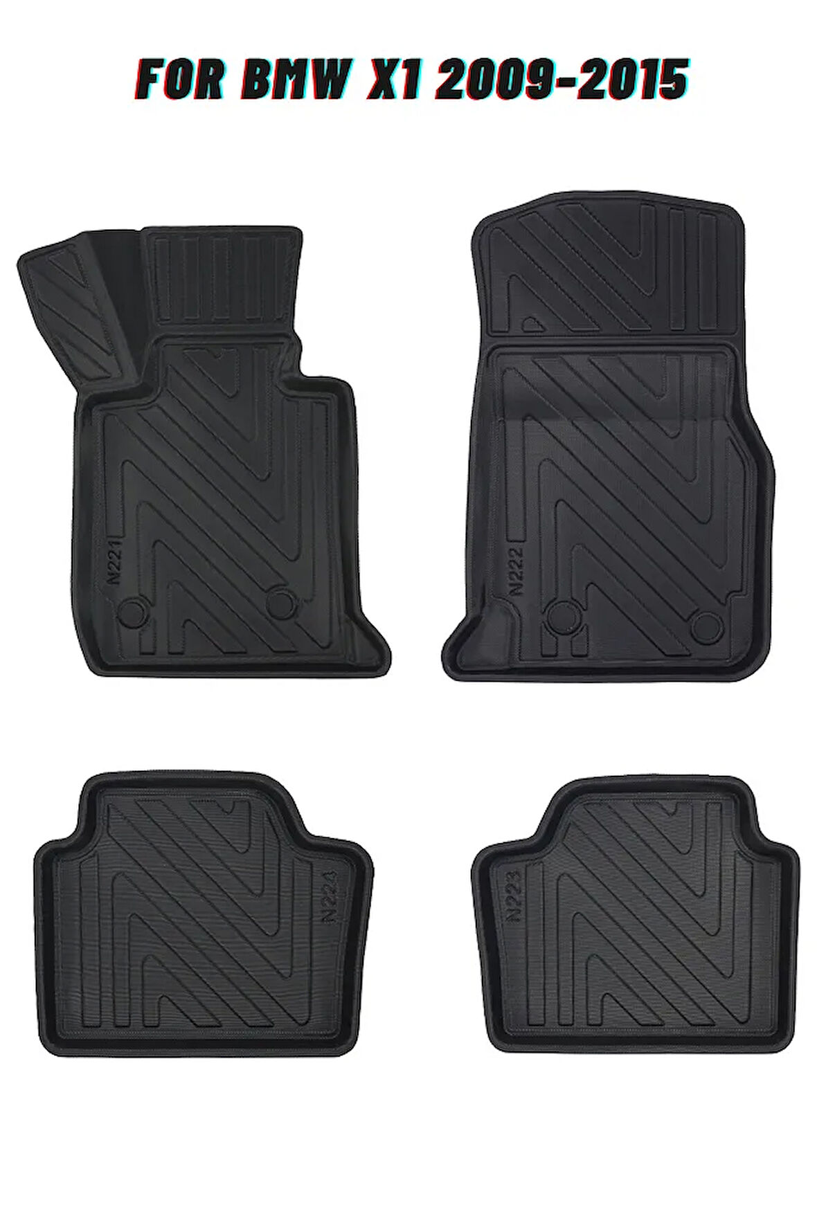 Bmw X1 2009-2015 ile Uyumlu Carbon Desenli Ultra Premium Havuzlu Oto Paspas