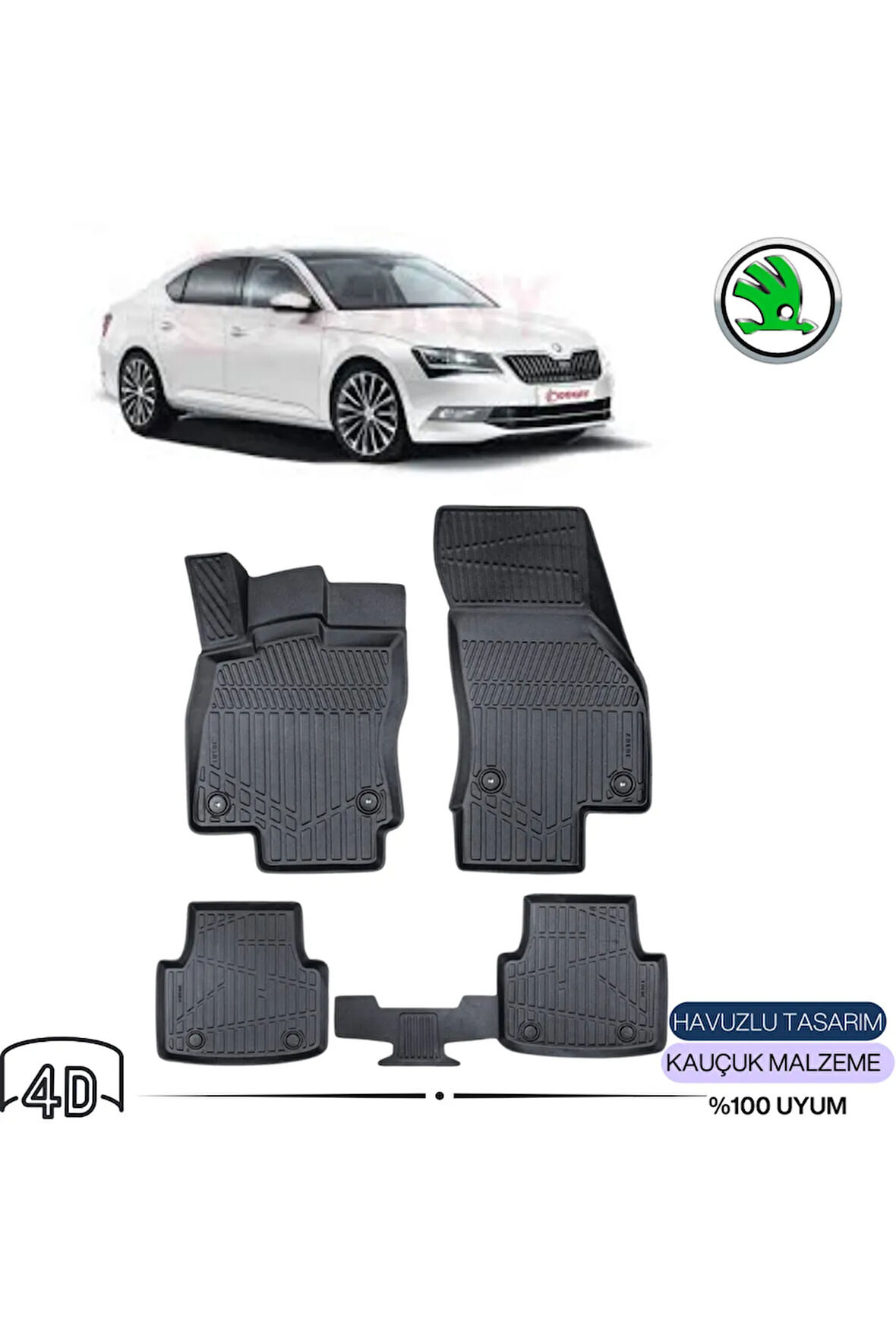  SKODA SUPER B 2016 4D Havuzlu Paspas 