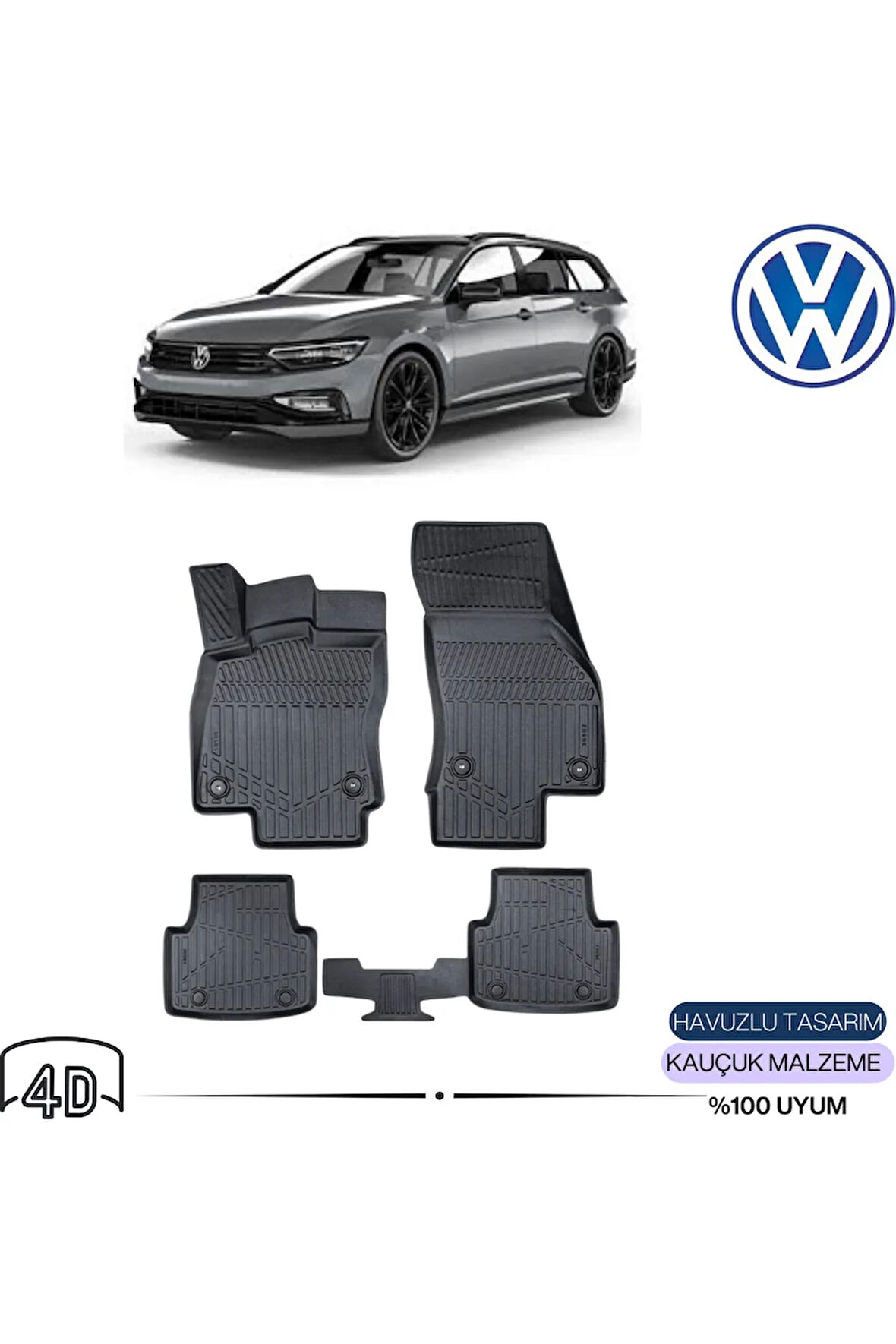  VOLKSWAGEN PASSAT B8 2017 4D Havuzlu Paspas 