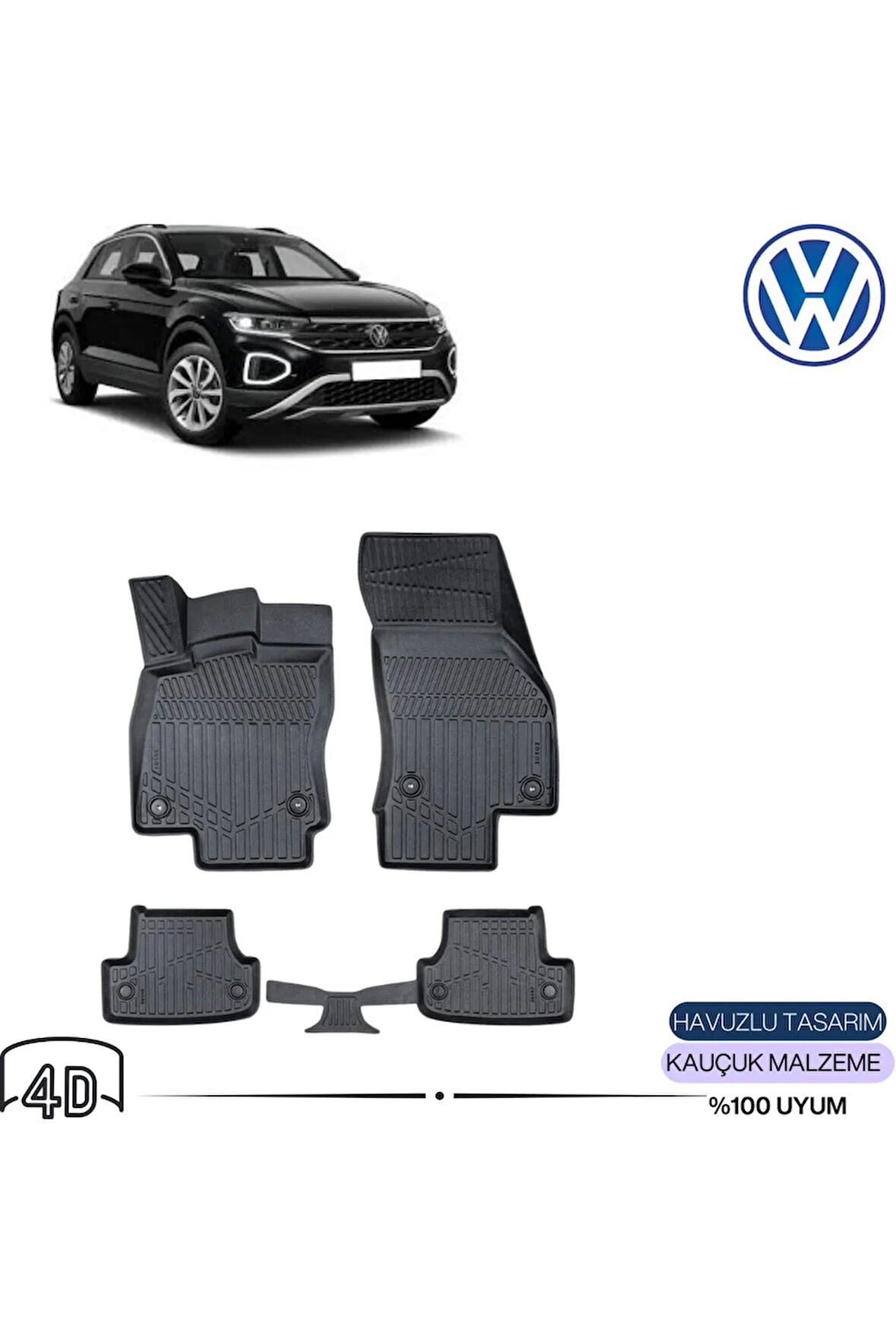  VOLKSWAGEN T-ROC 2021 4D Havuzlu Paspas 
