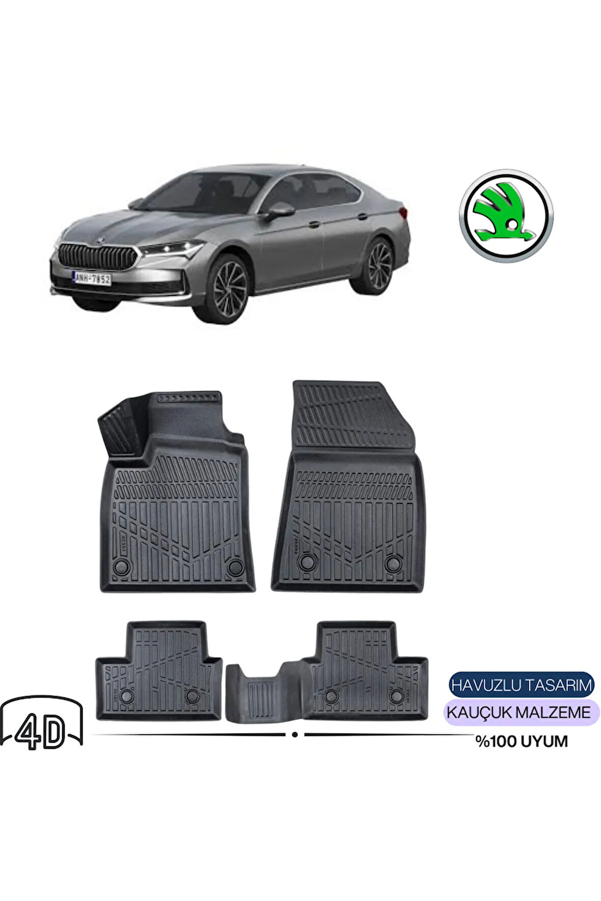  SKODA SUPERB 2024   4D Havuzlu Paspas 