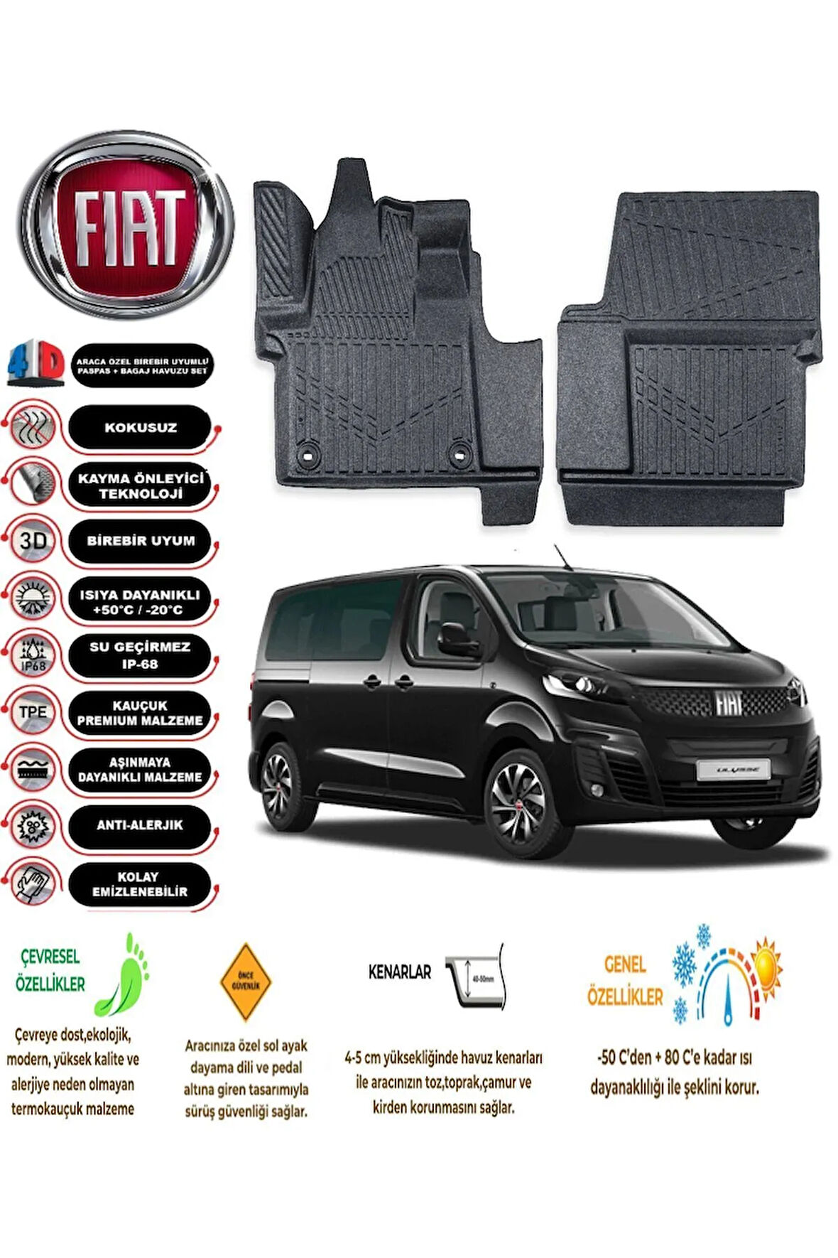  FİAT ULYSEE 2024 4D Havuzlu Paspas 