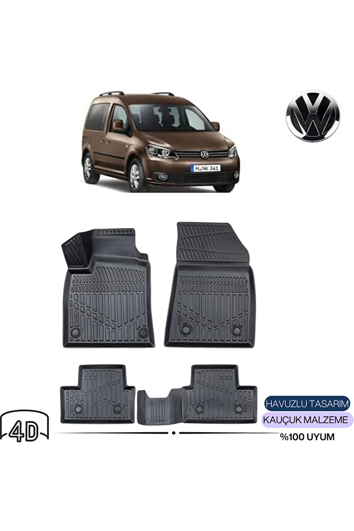  VOLKSWAGEN CADDY 2012 4D Havuzlu Paspas 