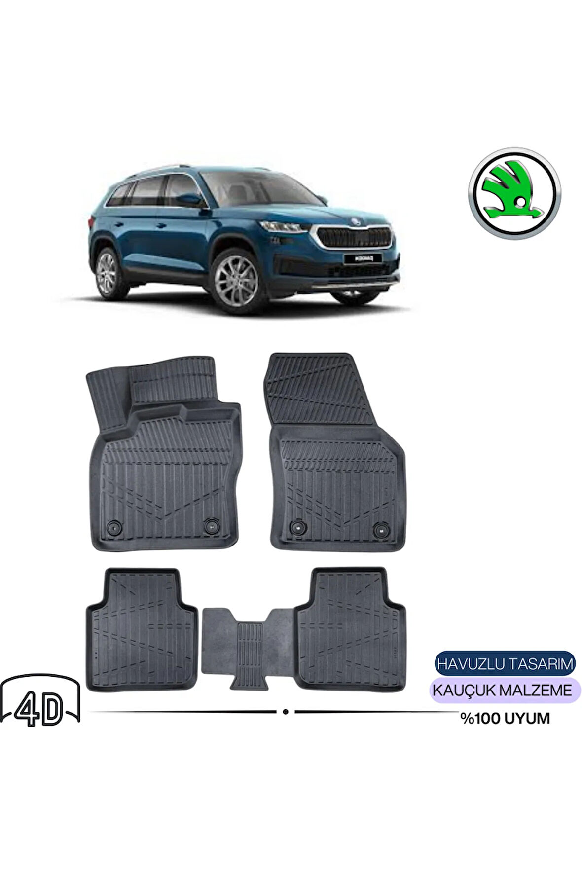  SKODA KODİAQ 2018 4D Havuzlu Paspas 