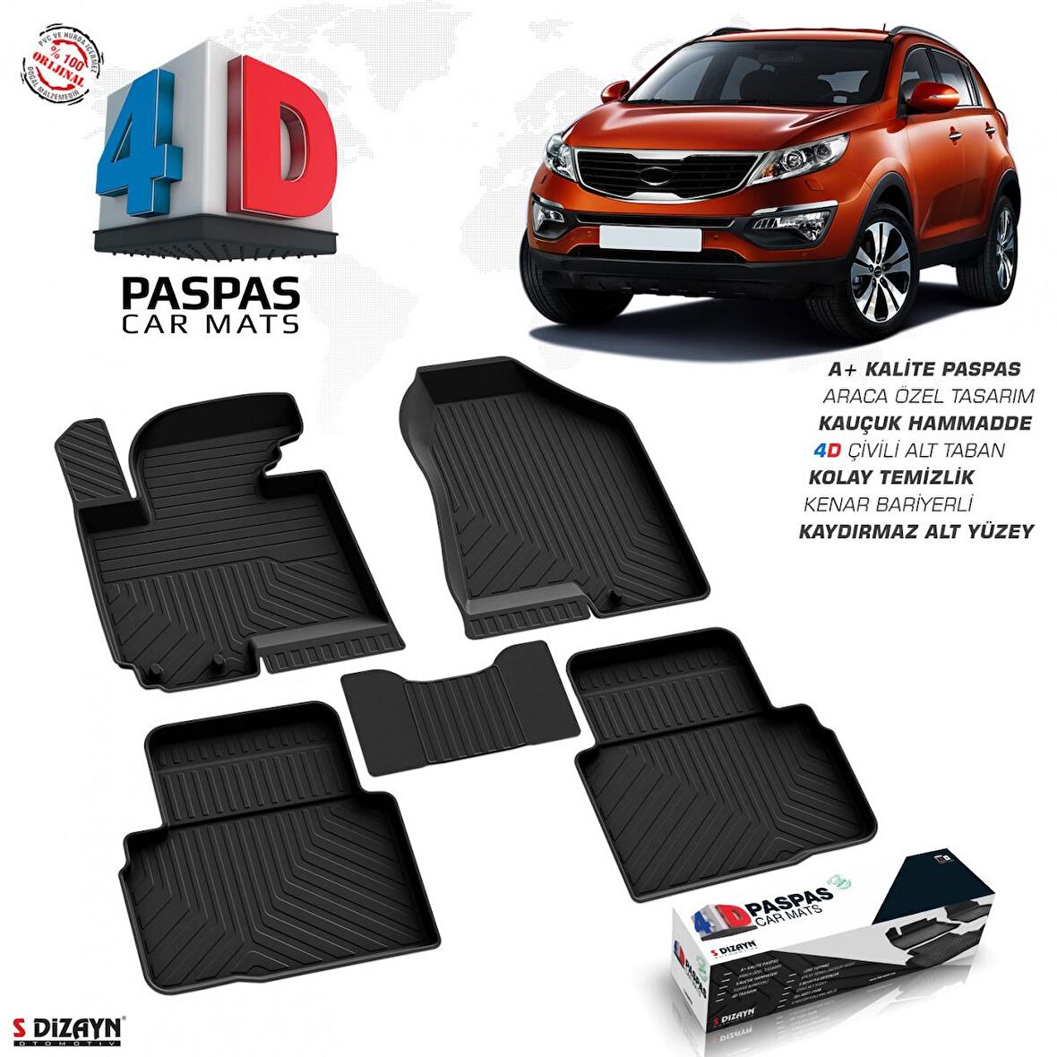 Kia Sportage 4D Havuzlu Paspas 2010-2016 A+Kalite