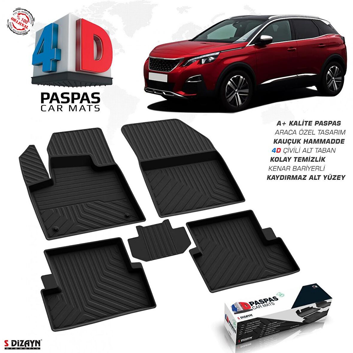 Peugeot 3008 Access 4D Havuzlu Paspas 2016 ve Üzeri