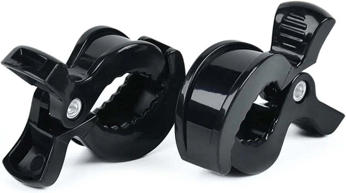 Microcase Bebek Arabası Battaniye Havlu Puset Tutucu Çok Amaçlı  Kıskaçlı Mandal - SİYAH AL4537 2 Adet