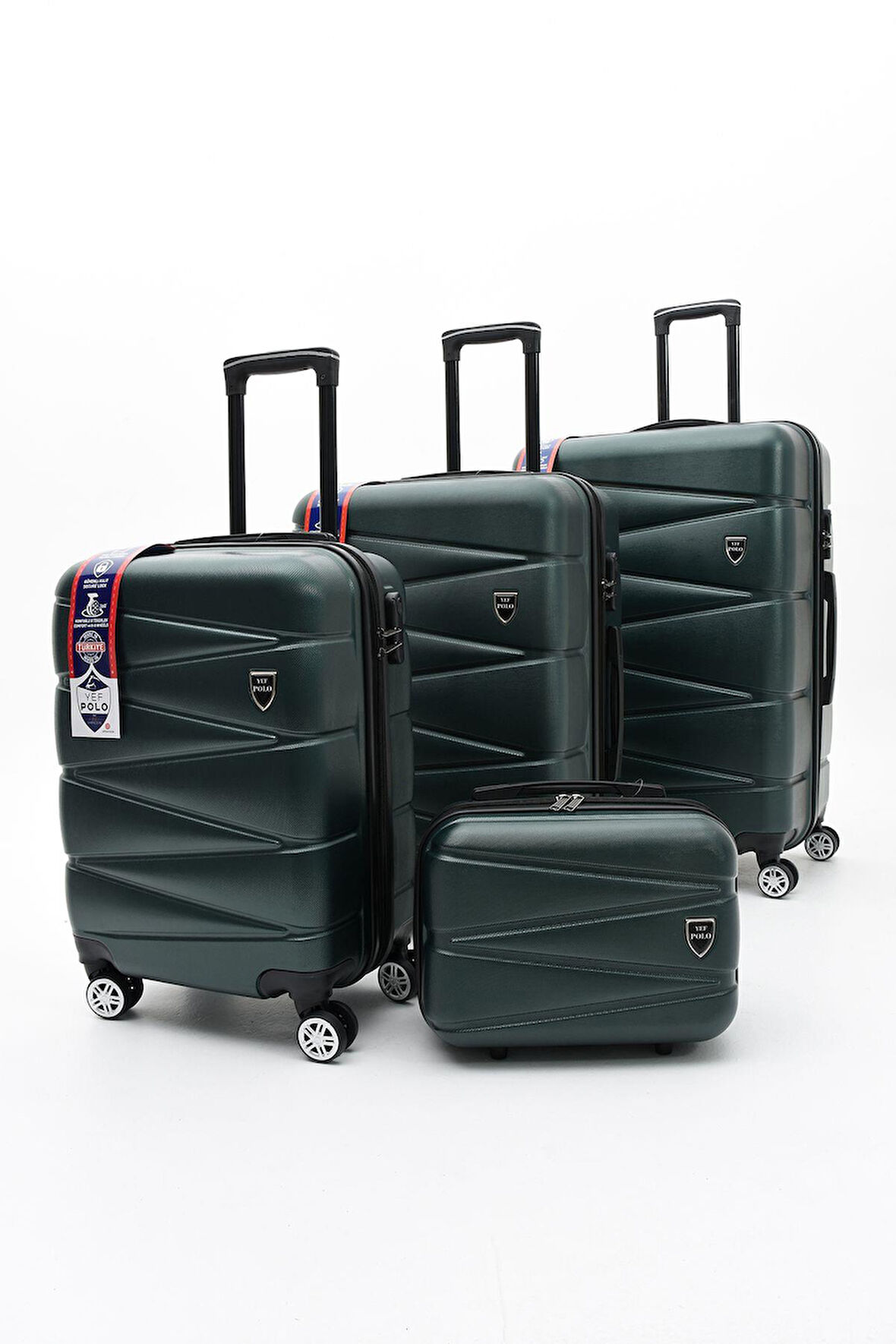 Celonia Yefa Dayanıklı Unisex 4 Tekerlekli 4'lü Set Plastik Valiz Seti