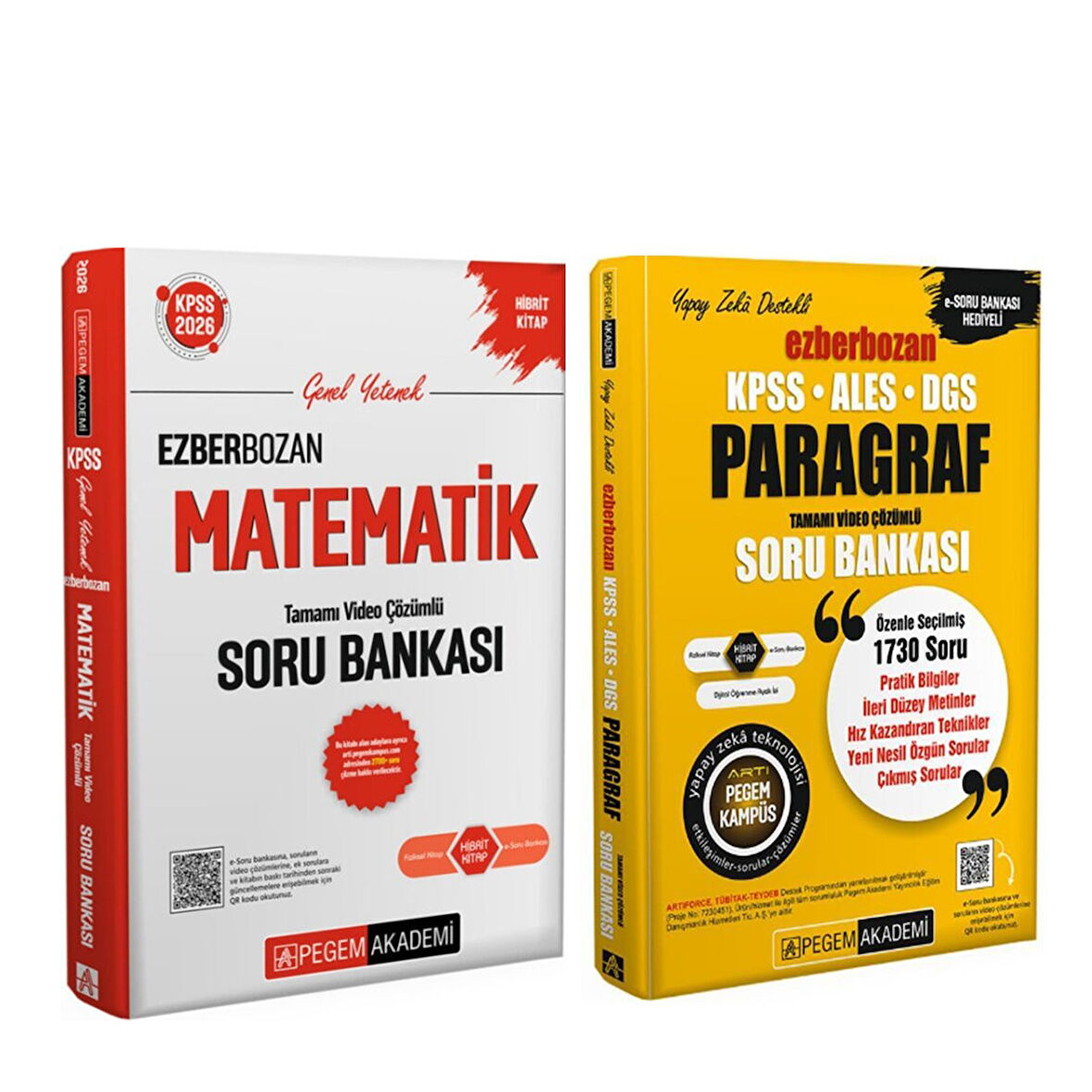 Pegem 2026 KPSS Ezberbozan Matematik ve Paragraf Soru Bankası Seti 2 Kitap