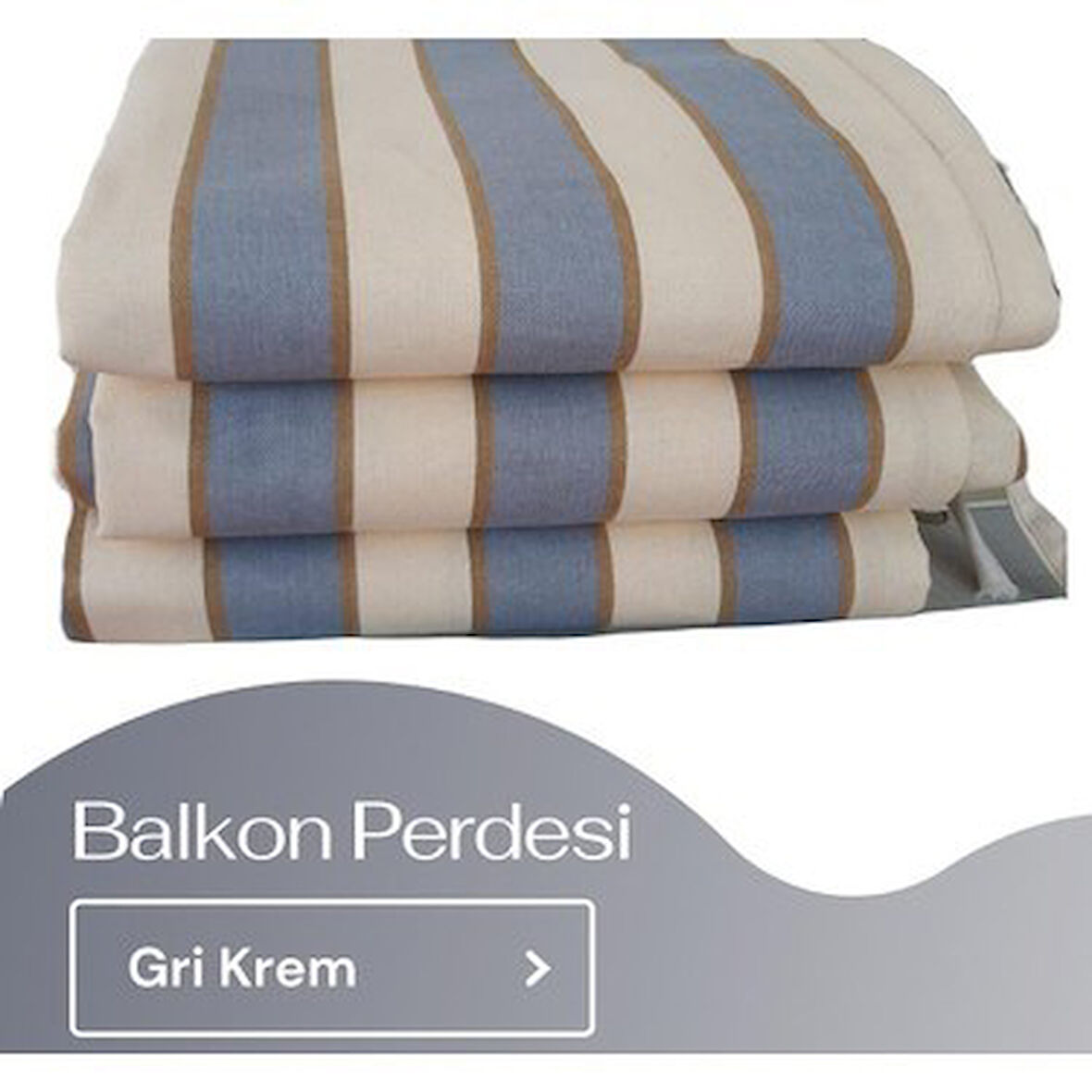 GENCER Home Balkon Perdesi Bağcıklı Ölçü Seçenekli Gri Krem