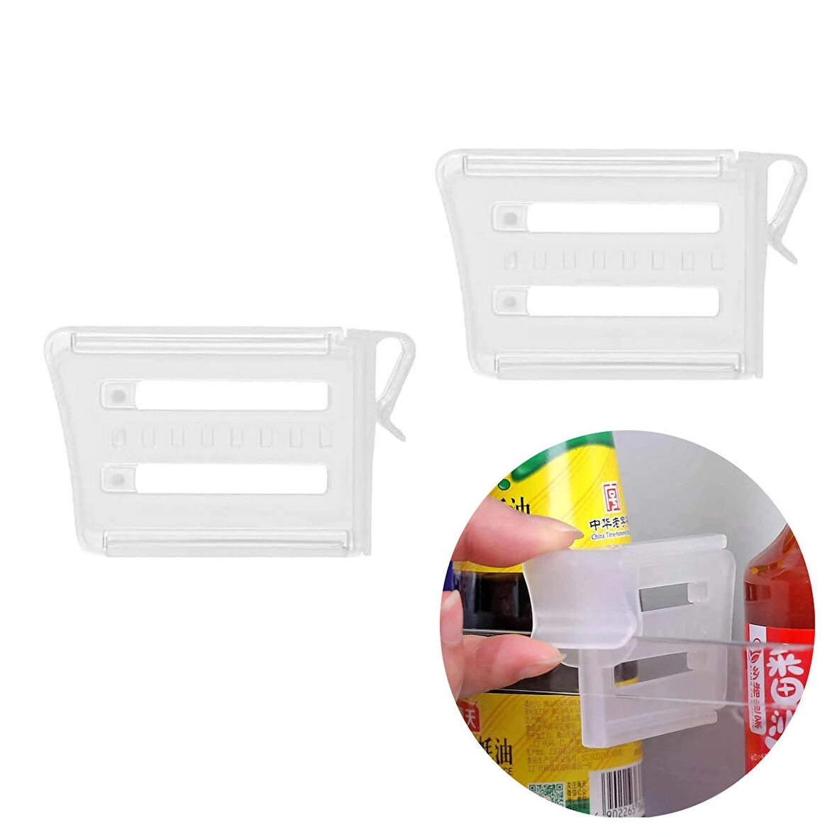 Microcase Sert Plastik Buzdolabı Bölüm Düzenleyici Ayracı Buzdolabı Organizatörü - ŞEFFAF AL5273 2 Adet