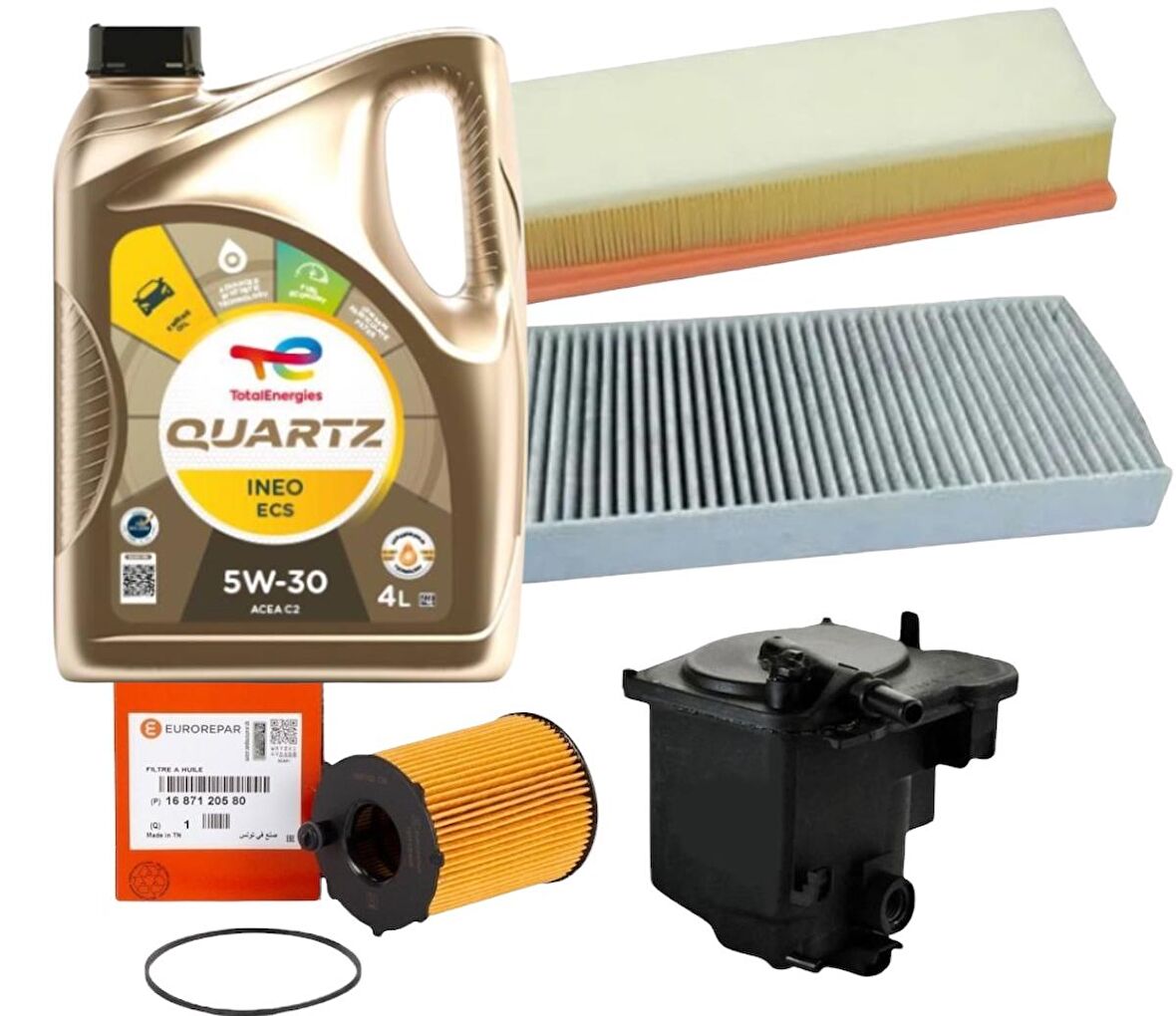 Peugeot 407  EURO 4 1.6 HDI Periyodik Bakım Filtre Yağ Seti 5'li Tek Ebat