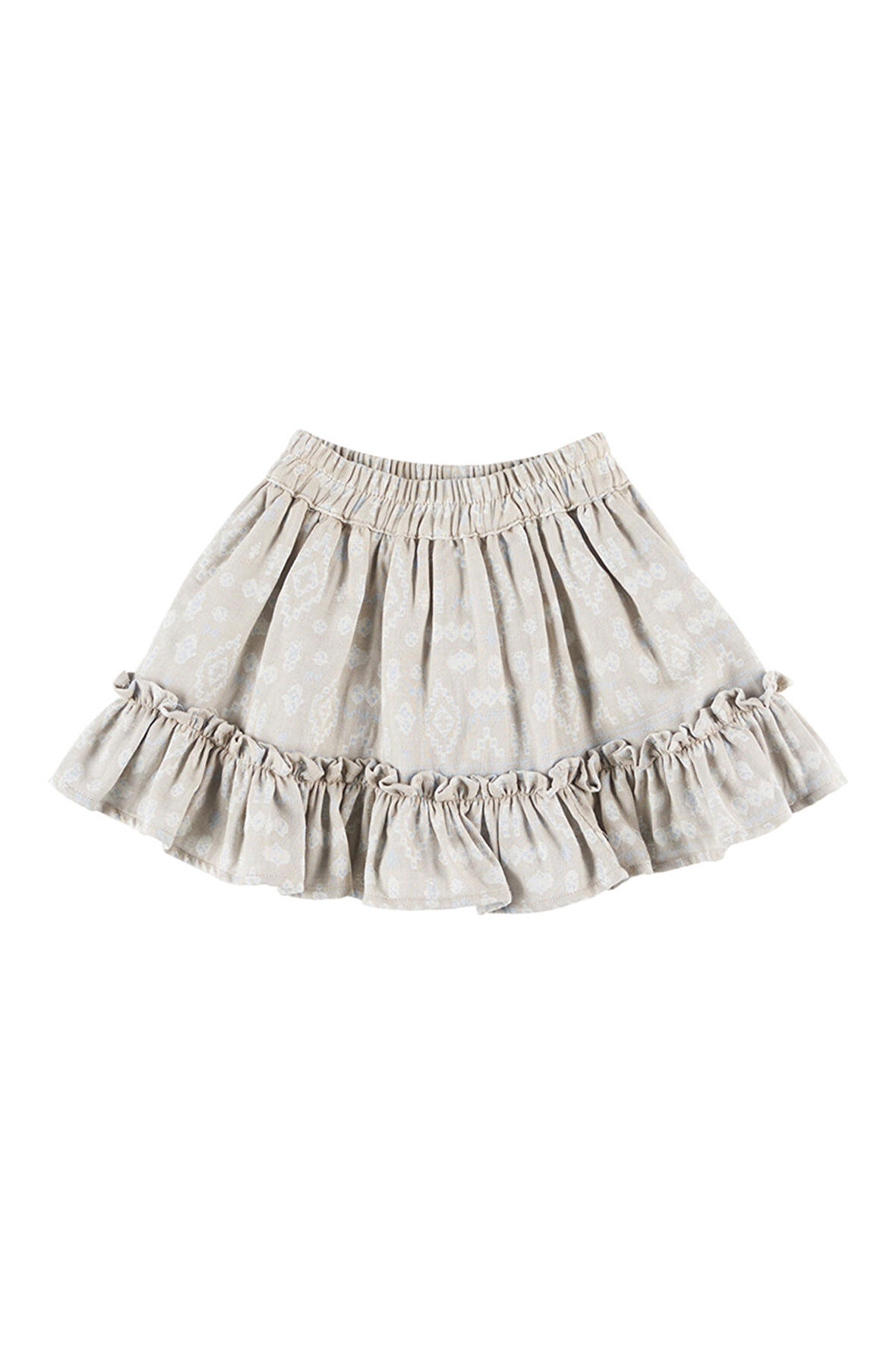 Panço Kız Çocuk Fırfır Detaylı Etek Gri